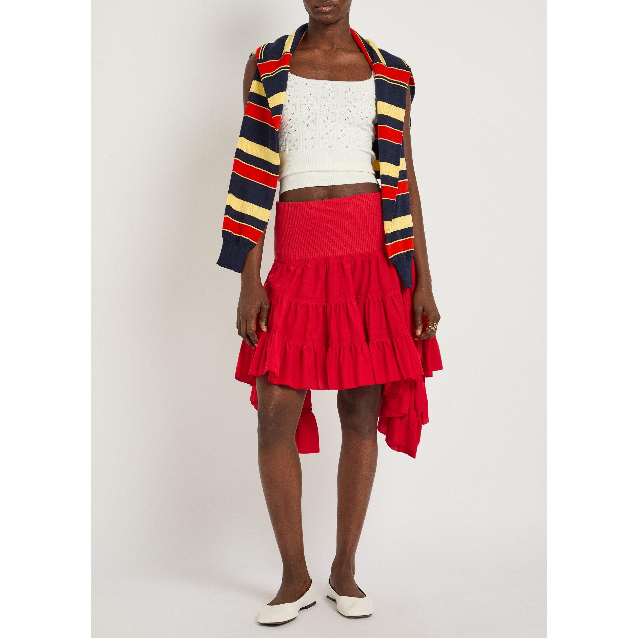 RED - JW Anderson - Women's Ruffle Silk Mini Skirt - 5