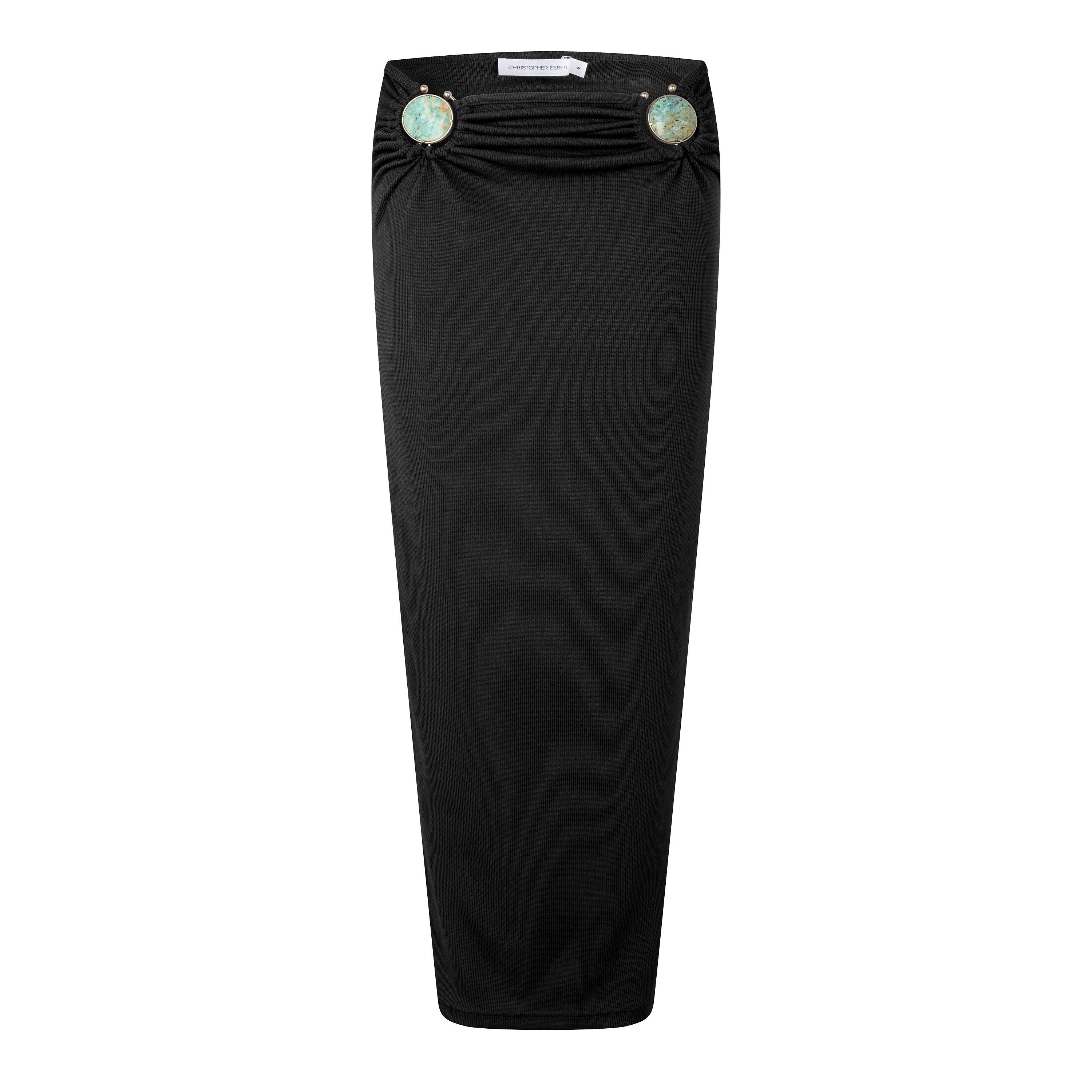 DARK GREY - Christopher Esber - MINERAL STONE RUCHED SKIR - 1