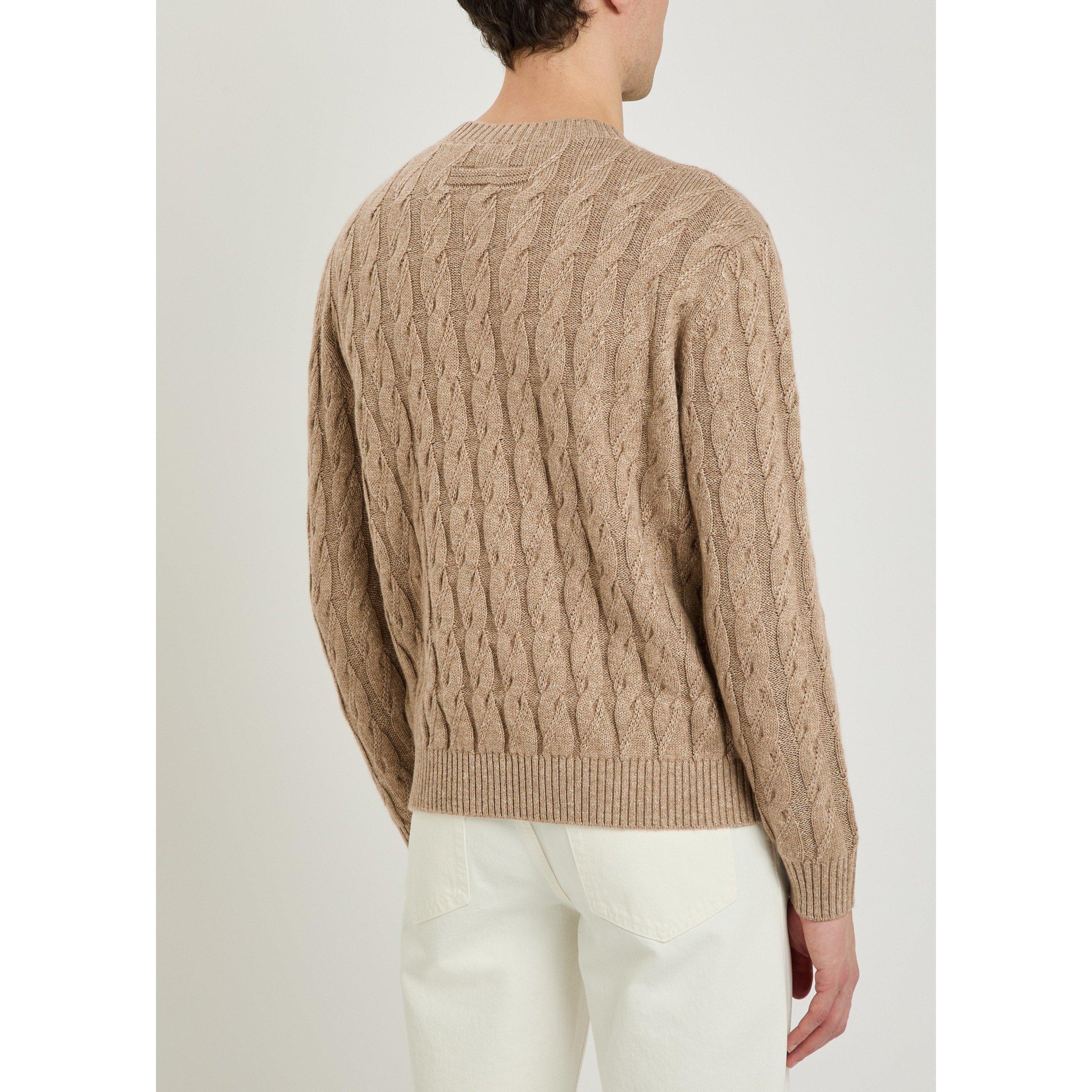 BROWN - Zegna - ZEGNA LINEN CASHMERE SILK CREW - 3