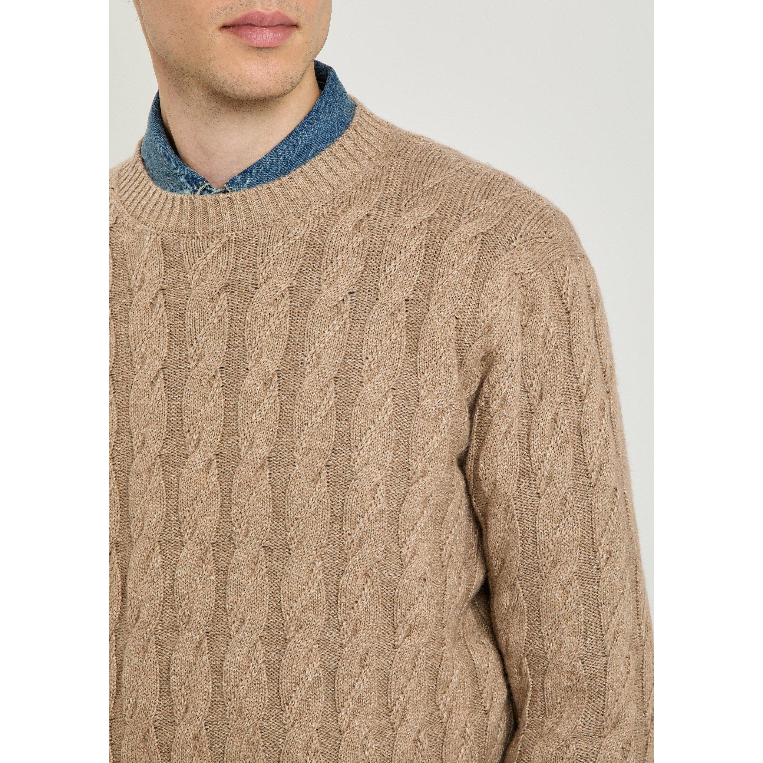 BROWN - Zegna - ZEGNA LINEN CASHMERE SILK CREW - 4
