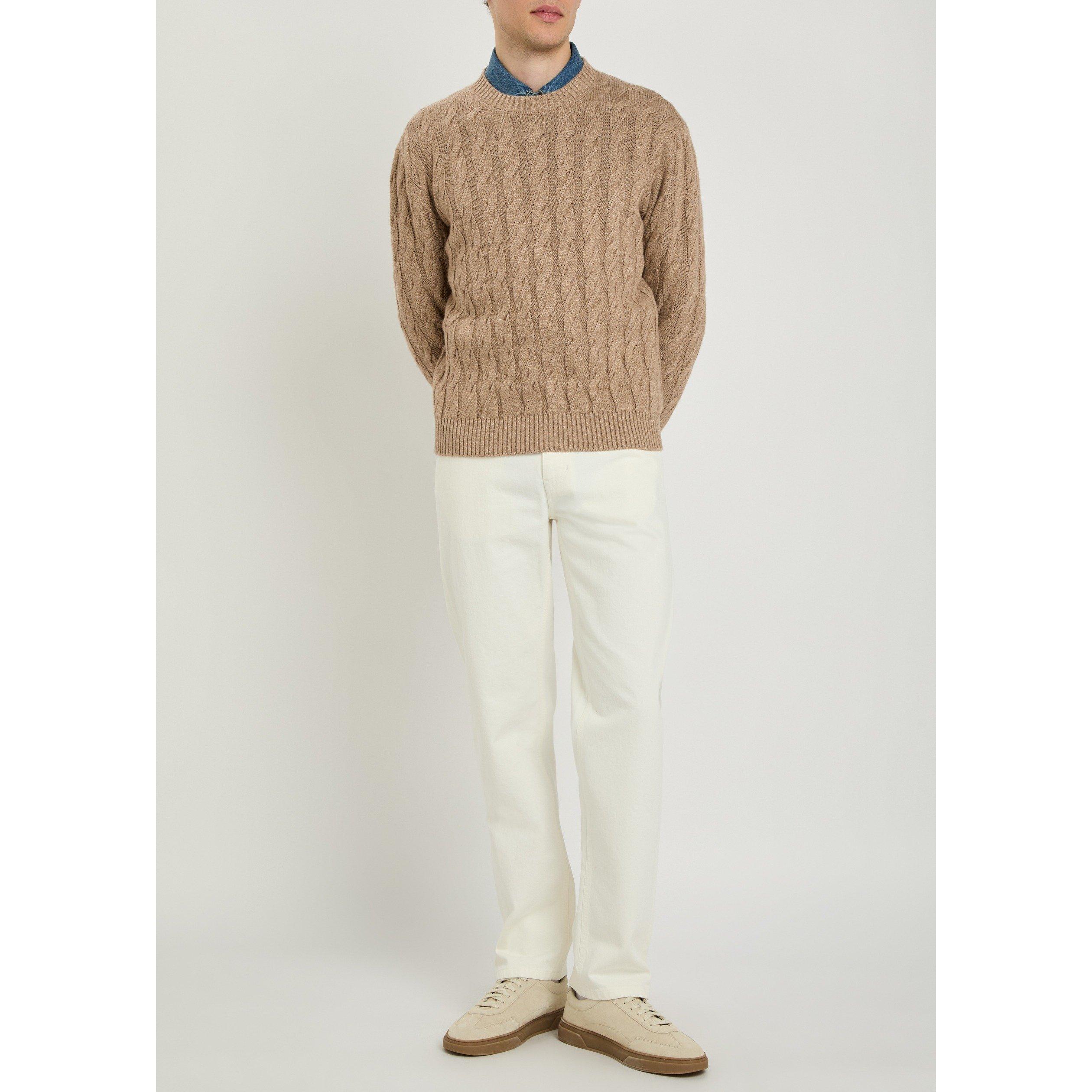 BROWN - Zegna - ZEGNA LINEN CASHMERE SILK CREW - 5