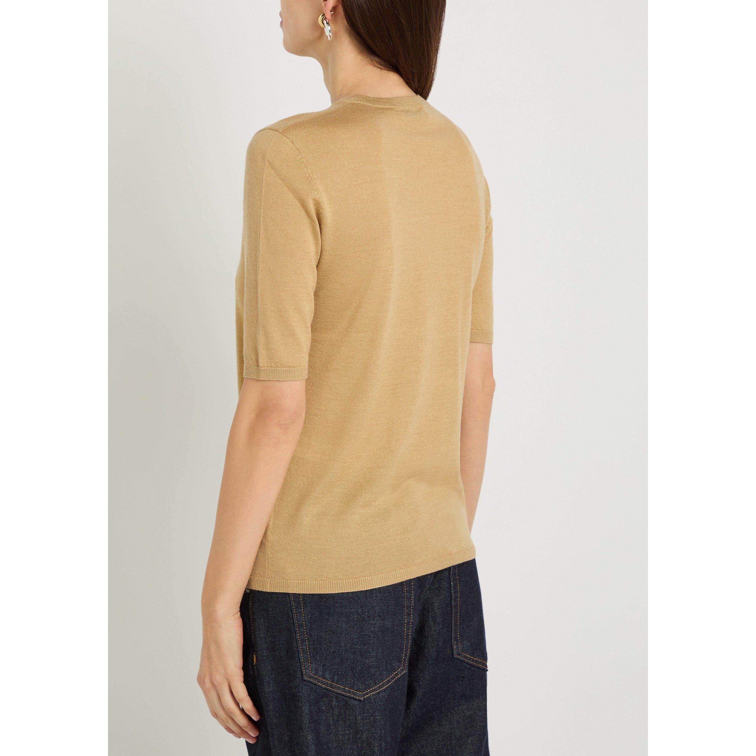 BEIGE - Gabriela Hearst - Women's Chryse Cashmere Silk Slim-Fit Knitted T-Shirt - 2
