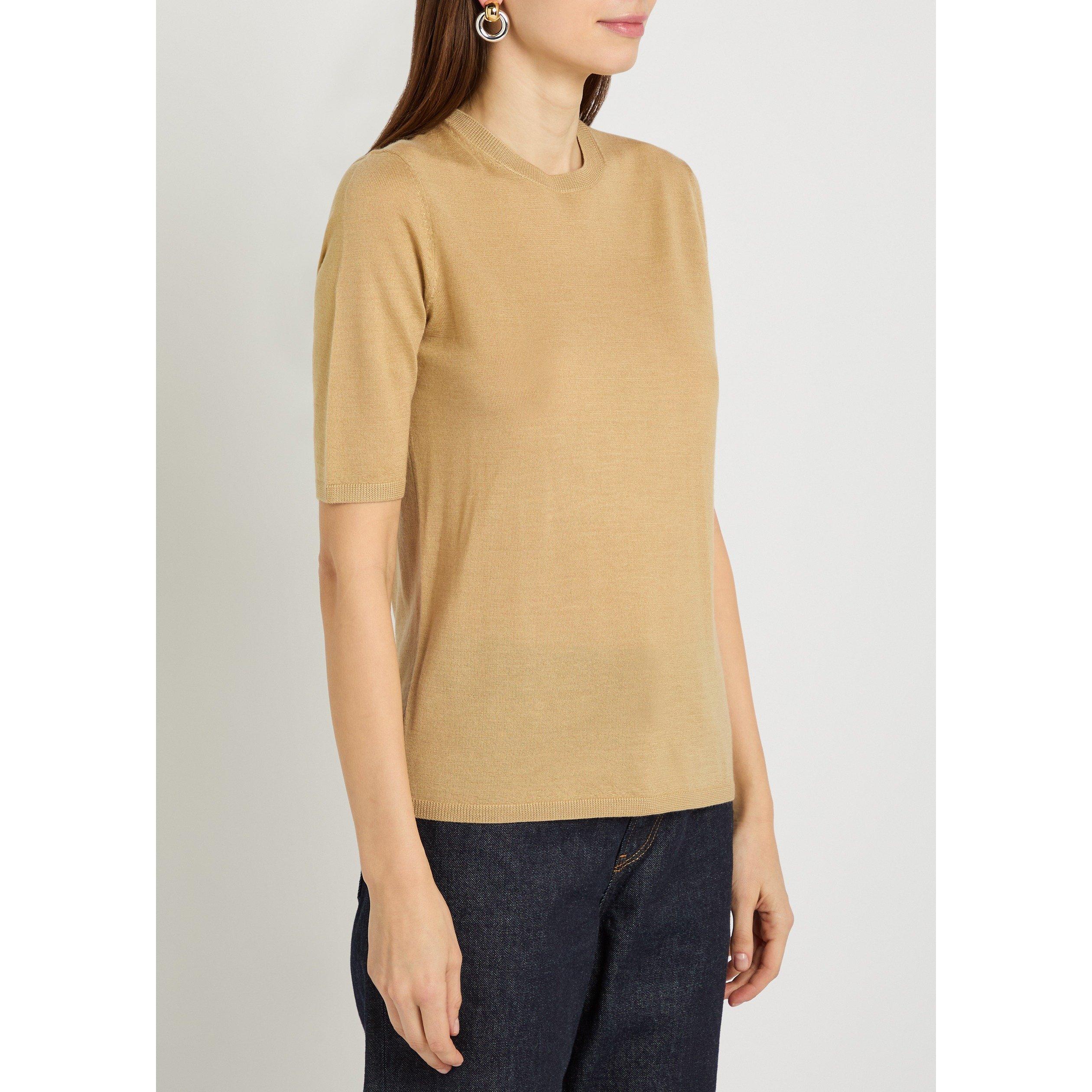 BEIGE - Gabriela Hearst - Women's Chryse Cashmere Silk Slim-Fit Knitted T-Shirt - 3
