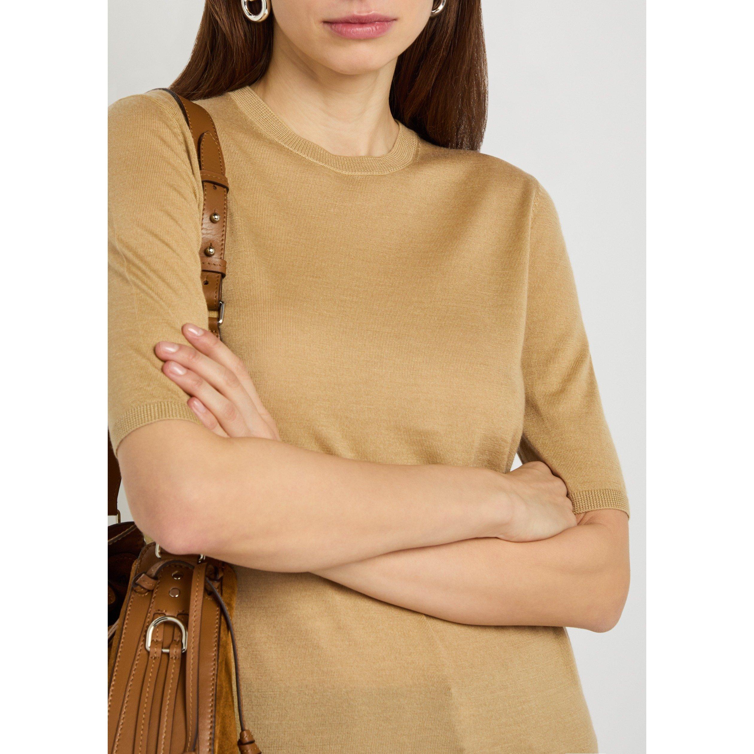 BEIGE - Gabriela Hearst - Women's Chryse Cashmere Silk Slim-Fit Knitted T-Shirt - 4