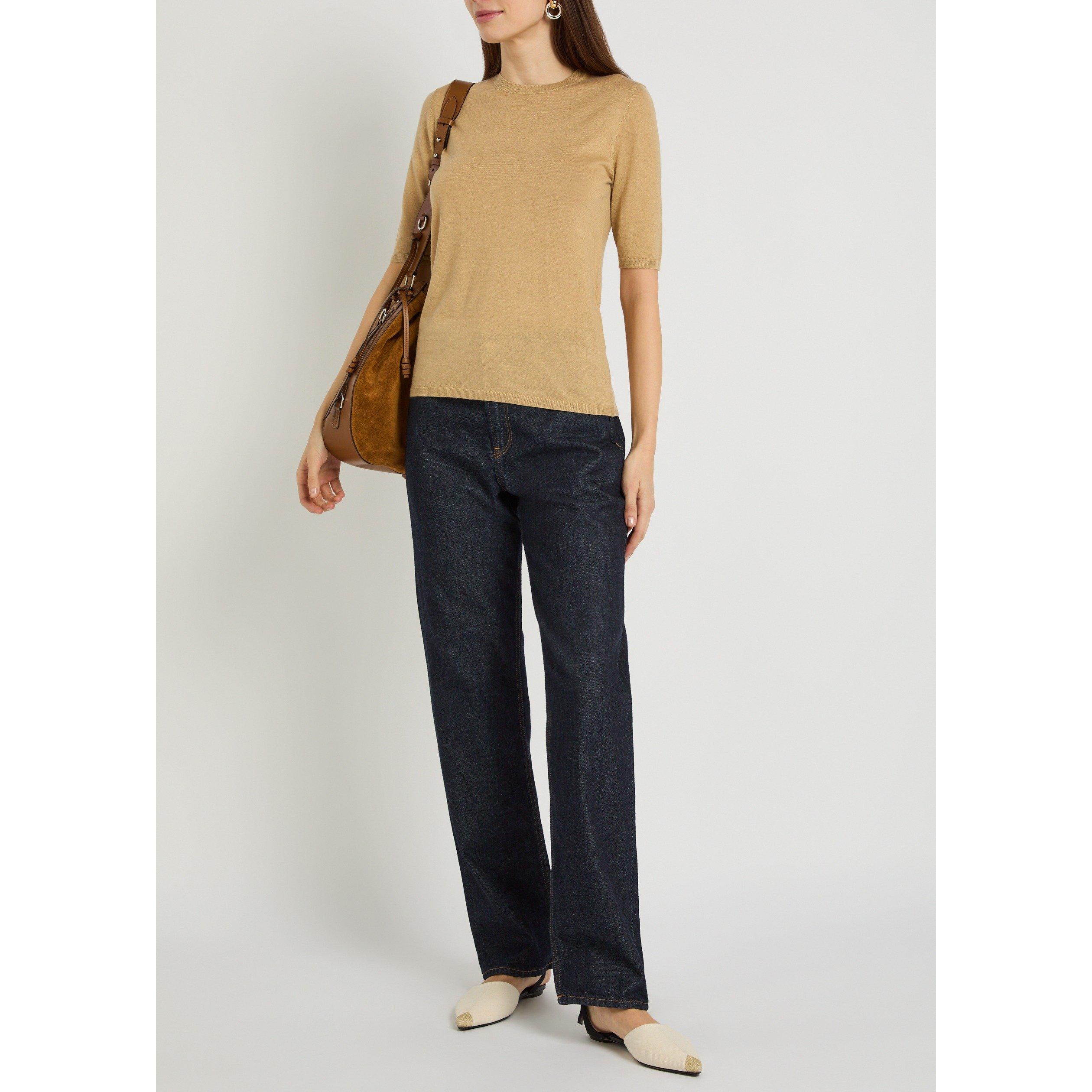 BEIGE - Gabriela Hearst - Women's Chryse Cashmere Silk Slim-Fit Knitted T-Shirt - 5