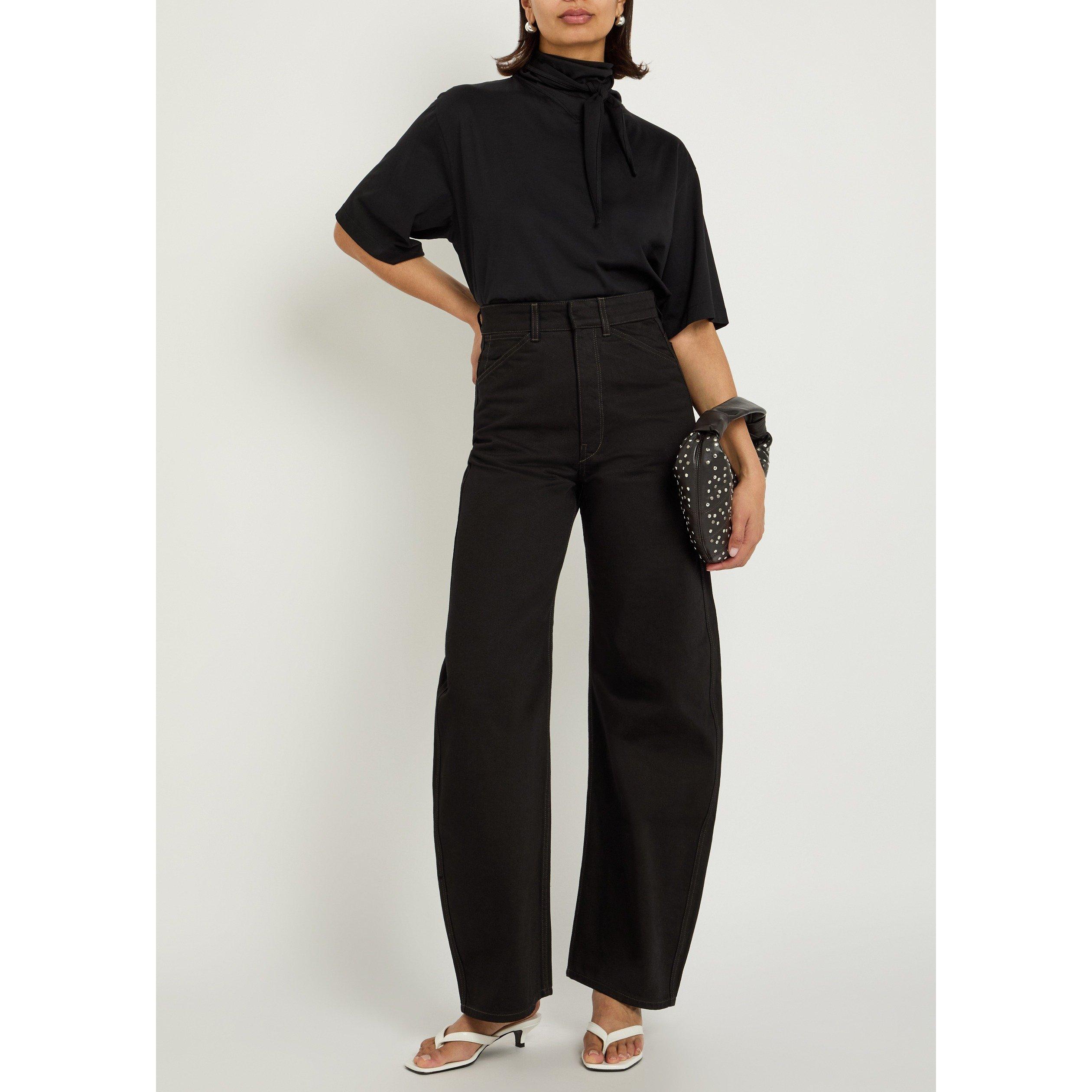 BLACK - Lemaire - HIGH WAISTED CURVED PANTS - 5