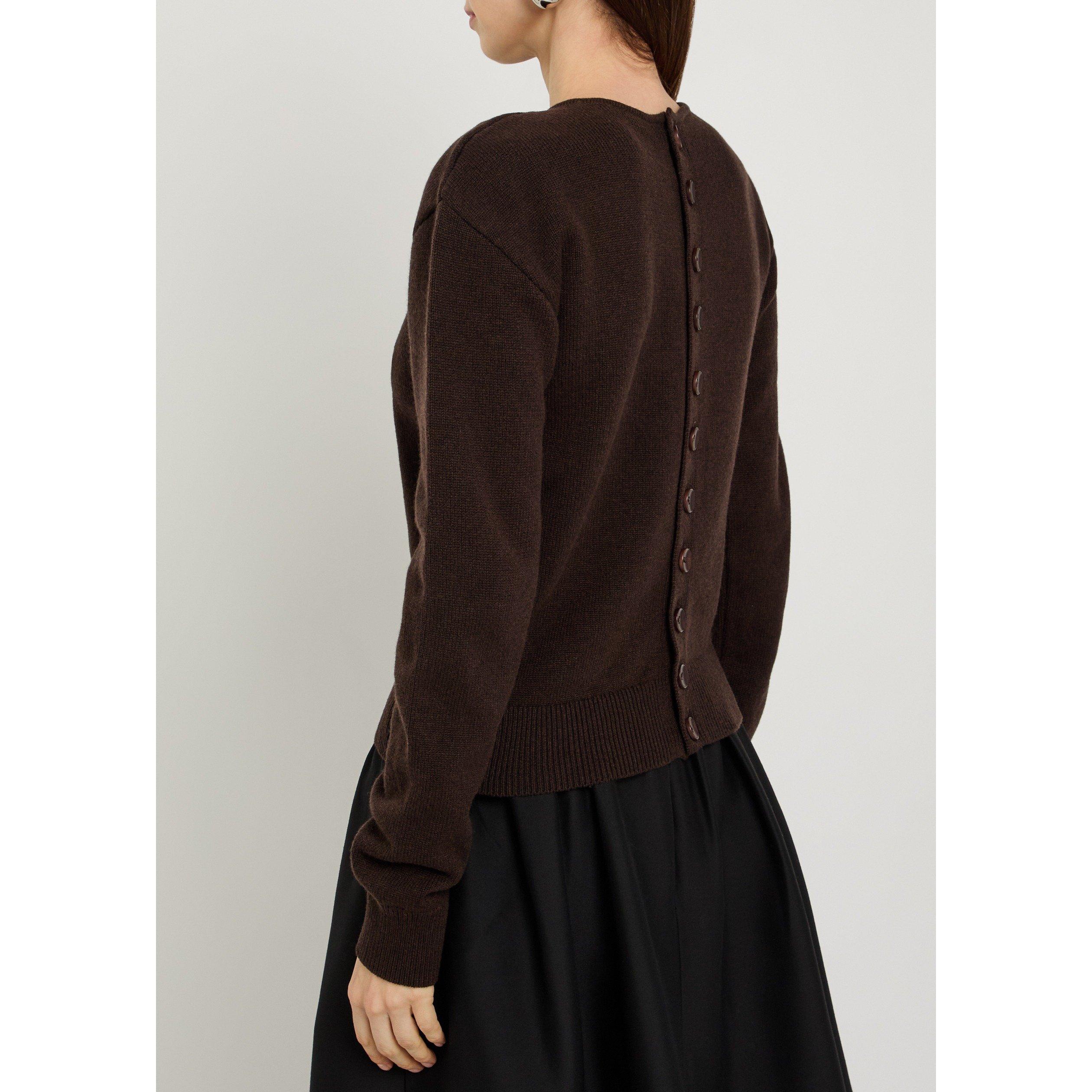 DARK BROWN - Lemaire - REVERSIBLE BUTTONED SWEATER - 3