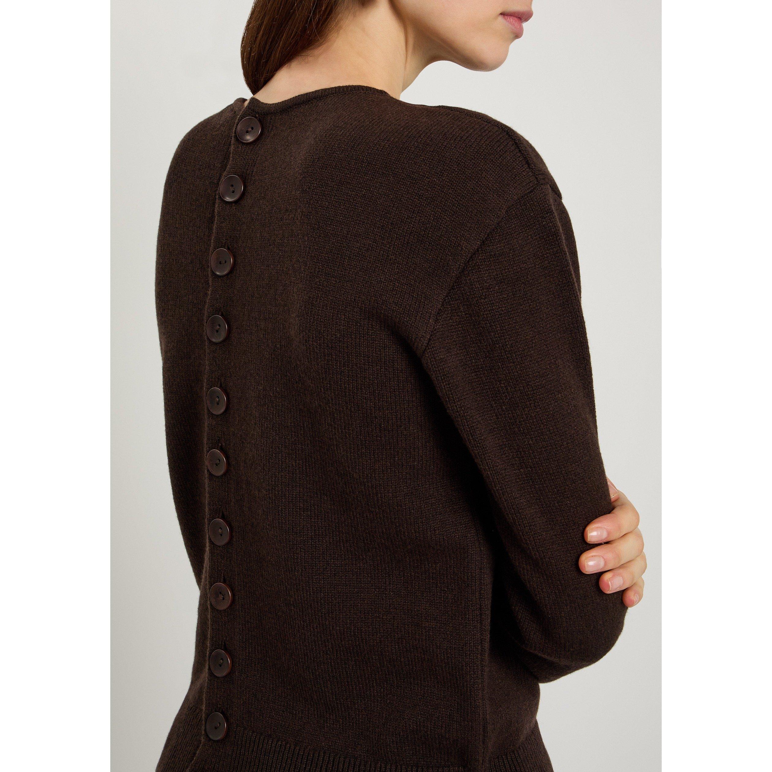 DARK BROWN - Lemaire - REVERSIBLE BUTTONED SWEATER - 4