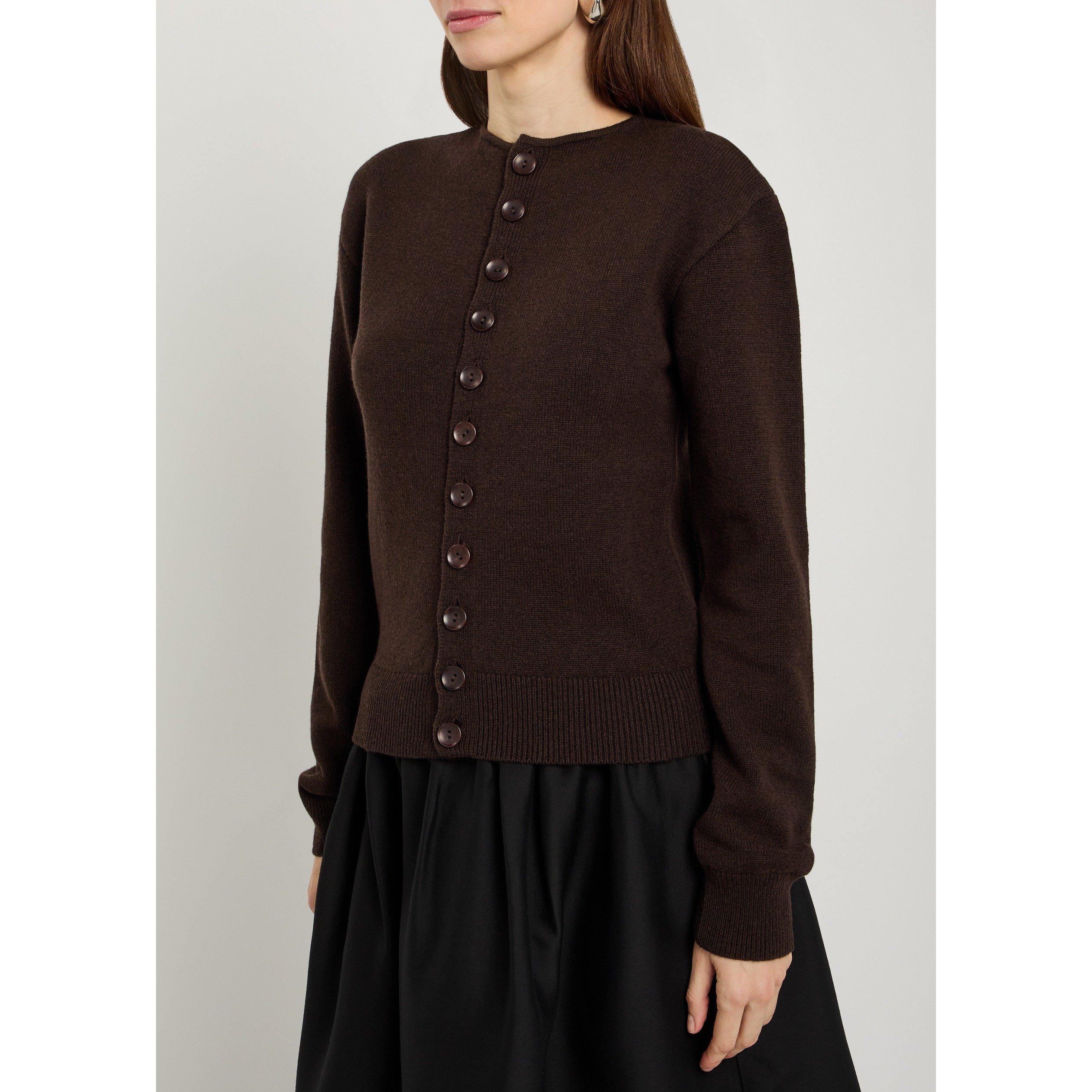DARK BROWN - Lemaire - REVERSIBLE BUTTONED SWEATER - 5