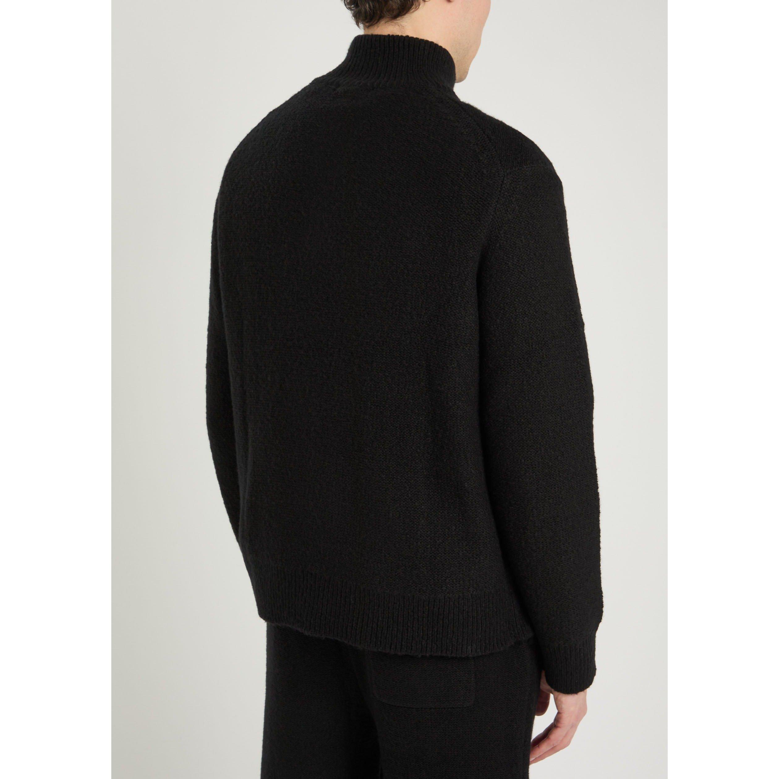 BLACK - Paige - Men's Kotoni Wool Funnel-Neck Jumper - 3