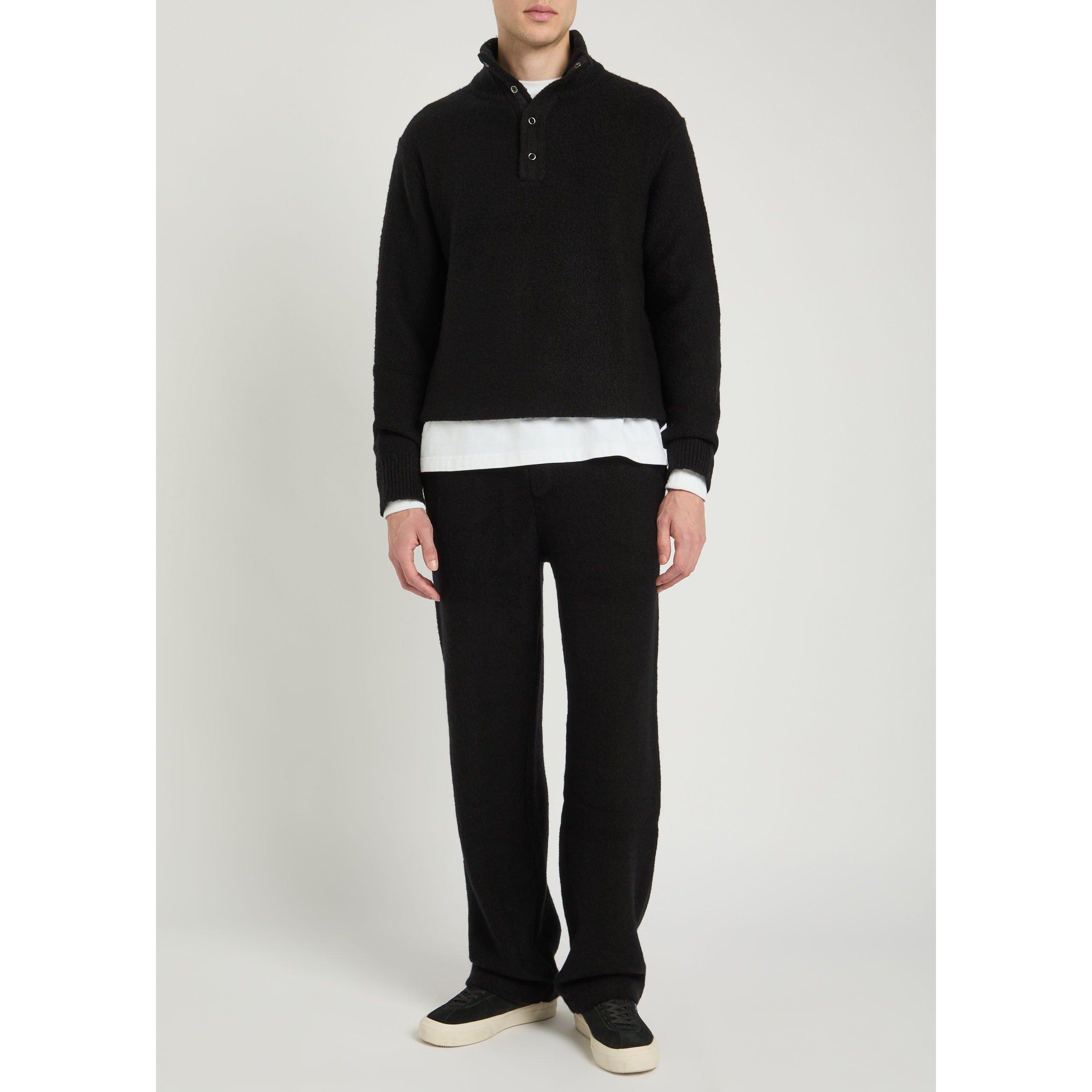 BLACK - Paige - Men's Kotoni Wool Funnel-Neck Jumper - 5