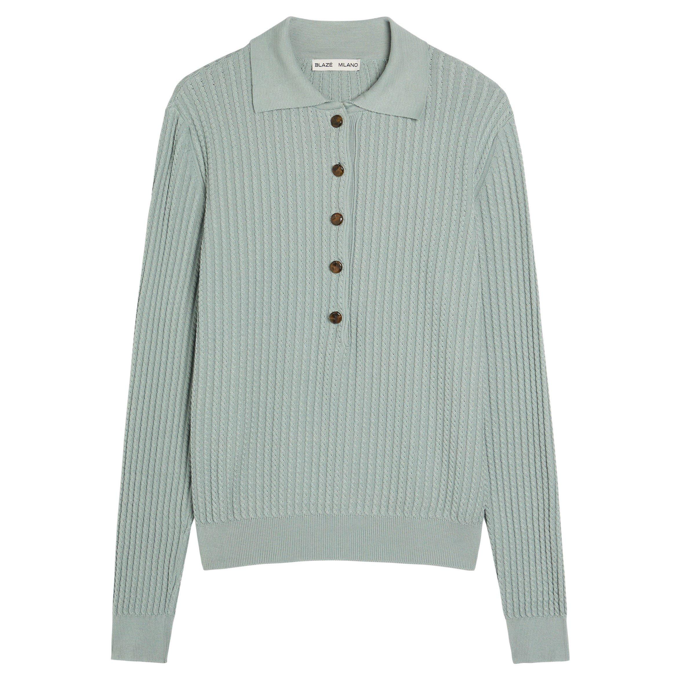 BLUE - Blaze Milano - KW ALEGRIA BUTTON UP SWEATER - 1