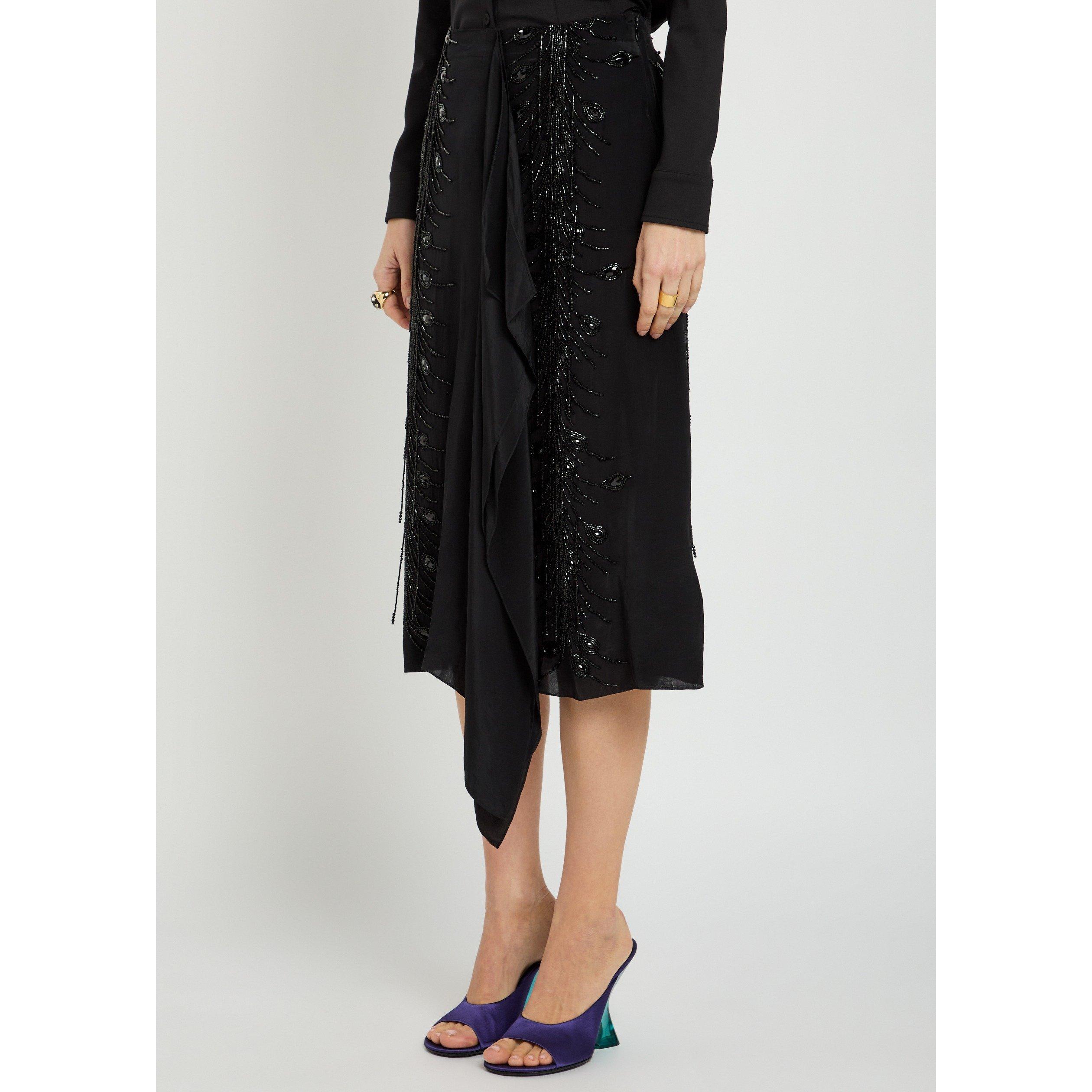 BLACK - La DoubleJ - SCARF SKIRT EMBROIDERED - 2