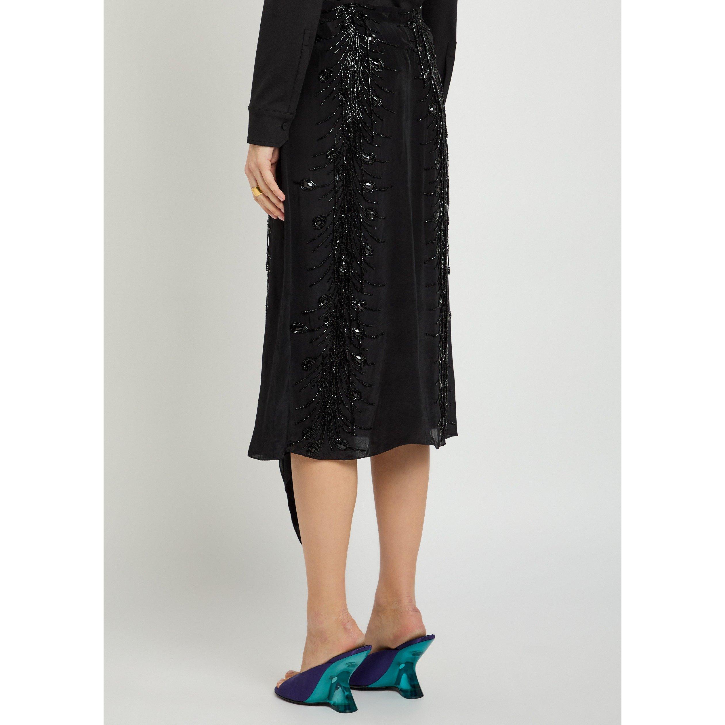 BLACK - La DoubleJ - SCARF SKIRT EMBROIDERED - 3