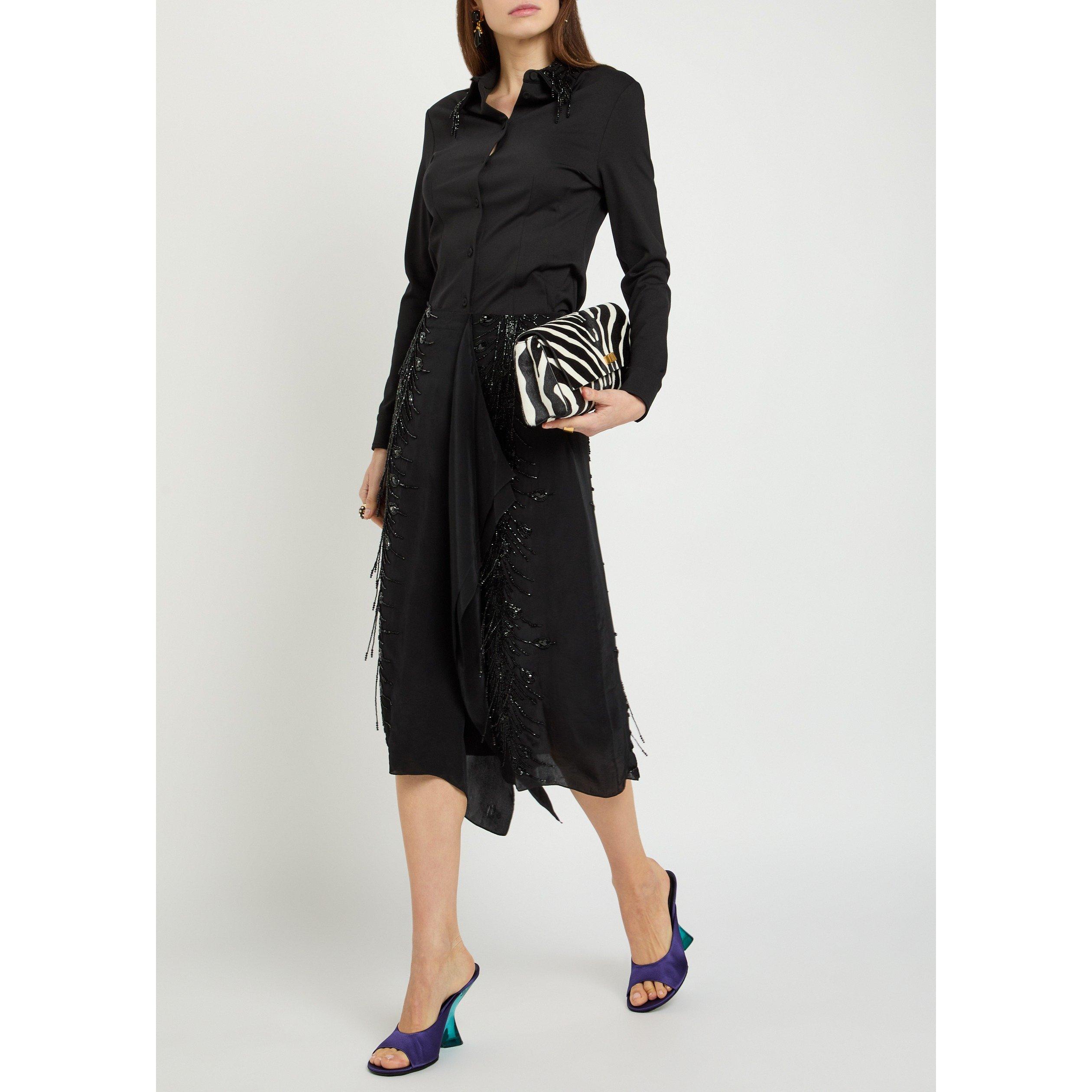 BLACK - La DoubleJ - SCARF SKIRT EMBROIDERED - 5