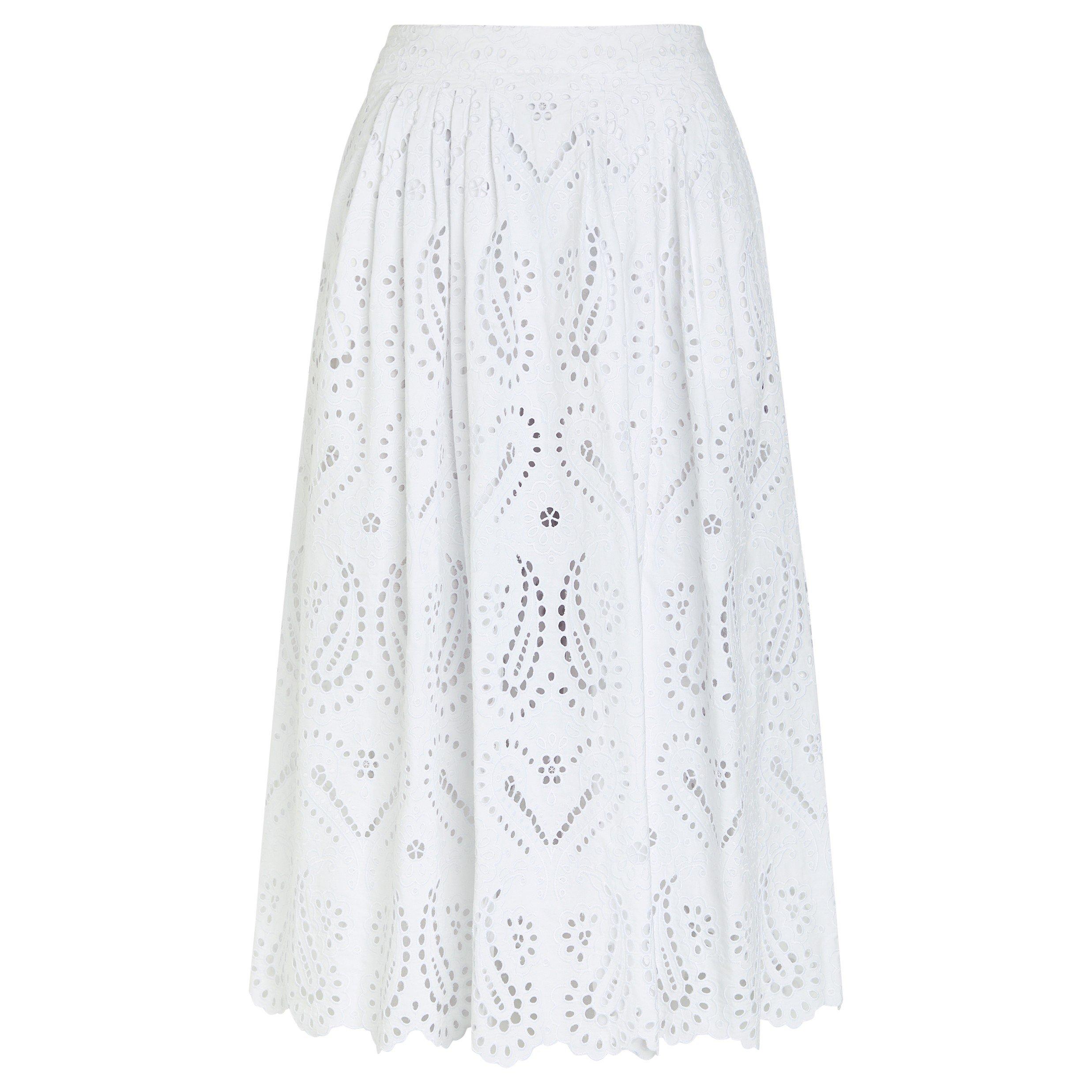 WHITE - Etro - Women's Cotton Pleated Midi Skirt - 1