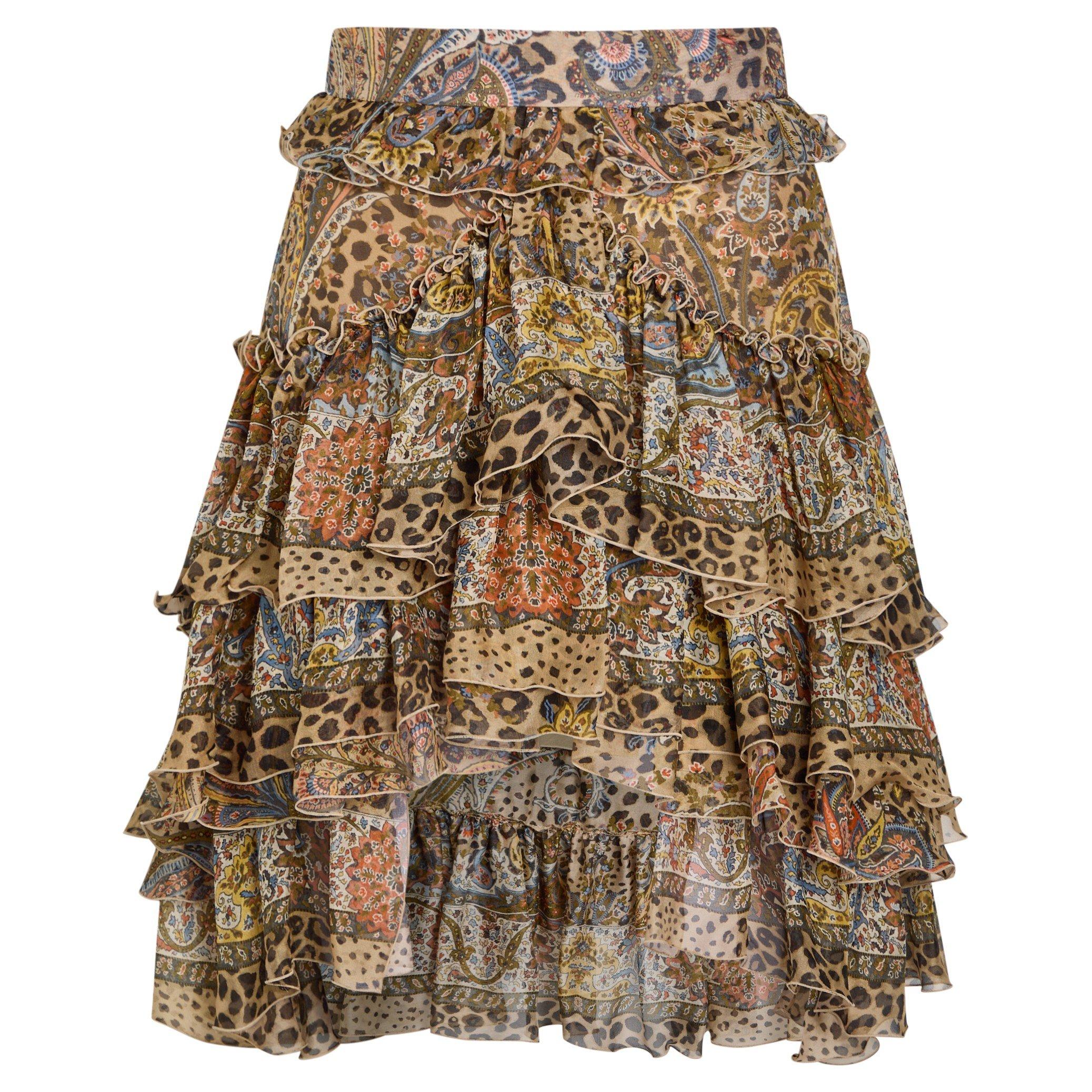 MULTICOLOURED 1 - Etro - Women's Short Ruffle Silk Mini Skirt - 1