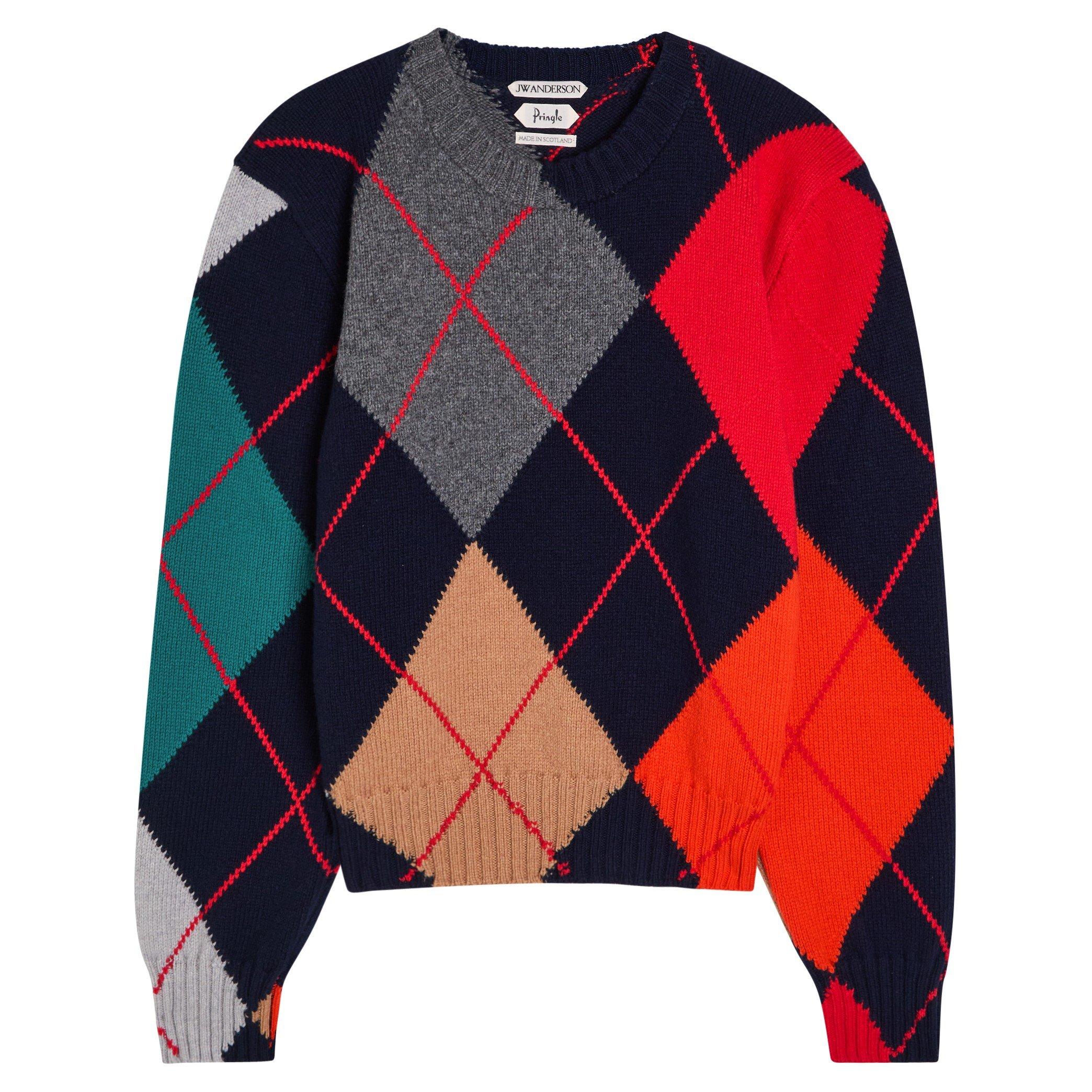 NAVY - JW Anderson - Men's Pringle Wool Crew-Neck Jumper - 1