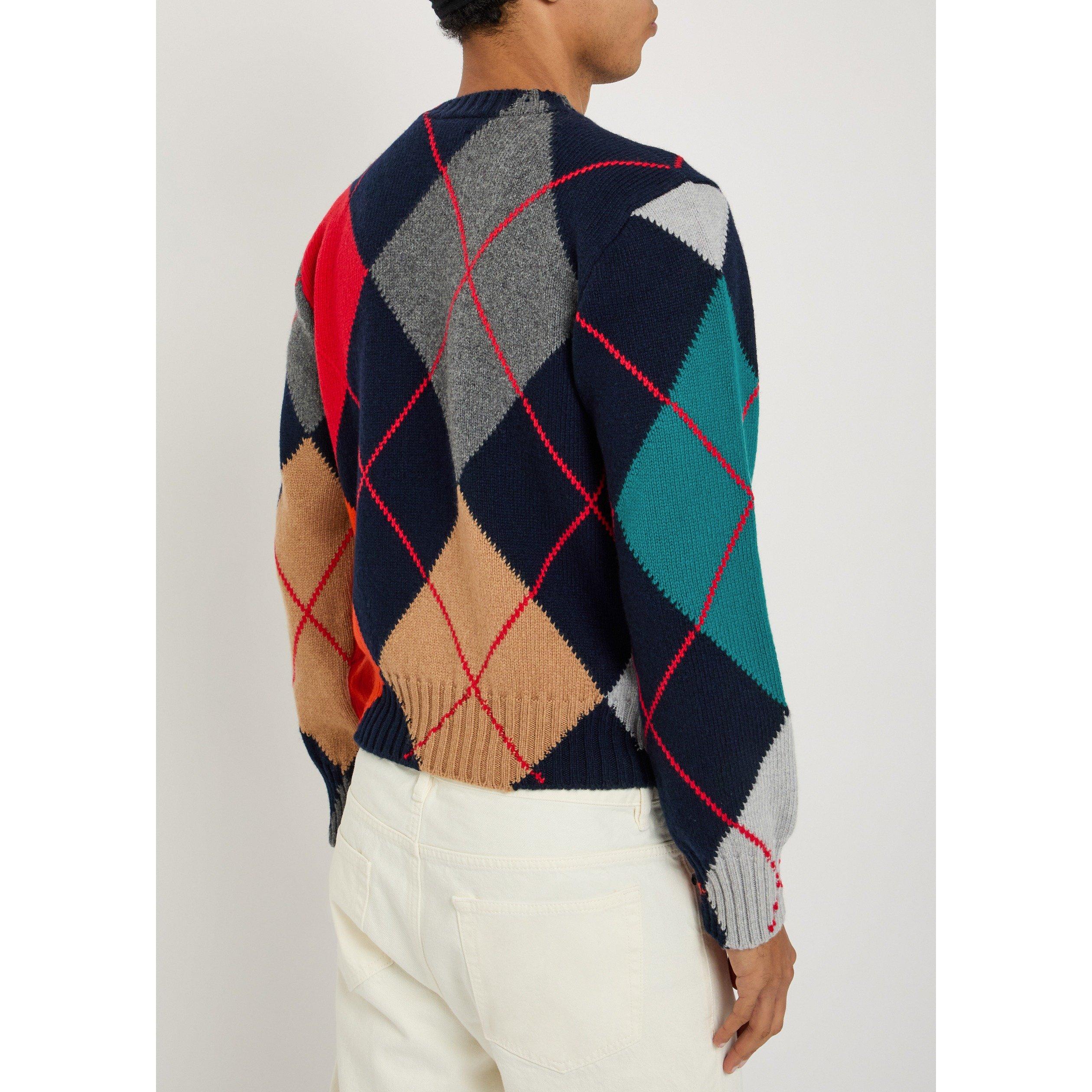 NAVY - JW Anderson - Men's Pringle Wool Crew-Neck Jumper - 3