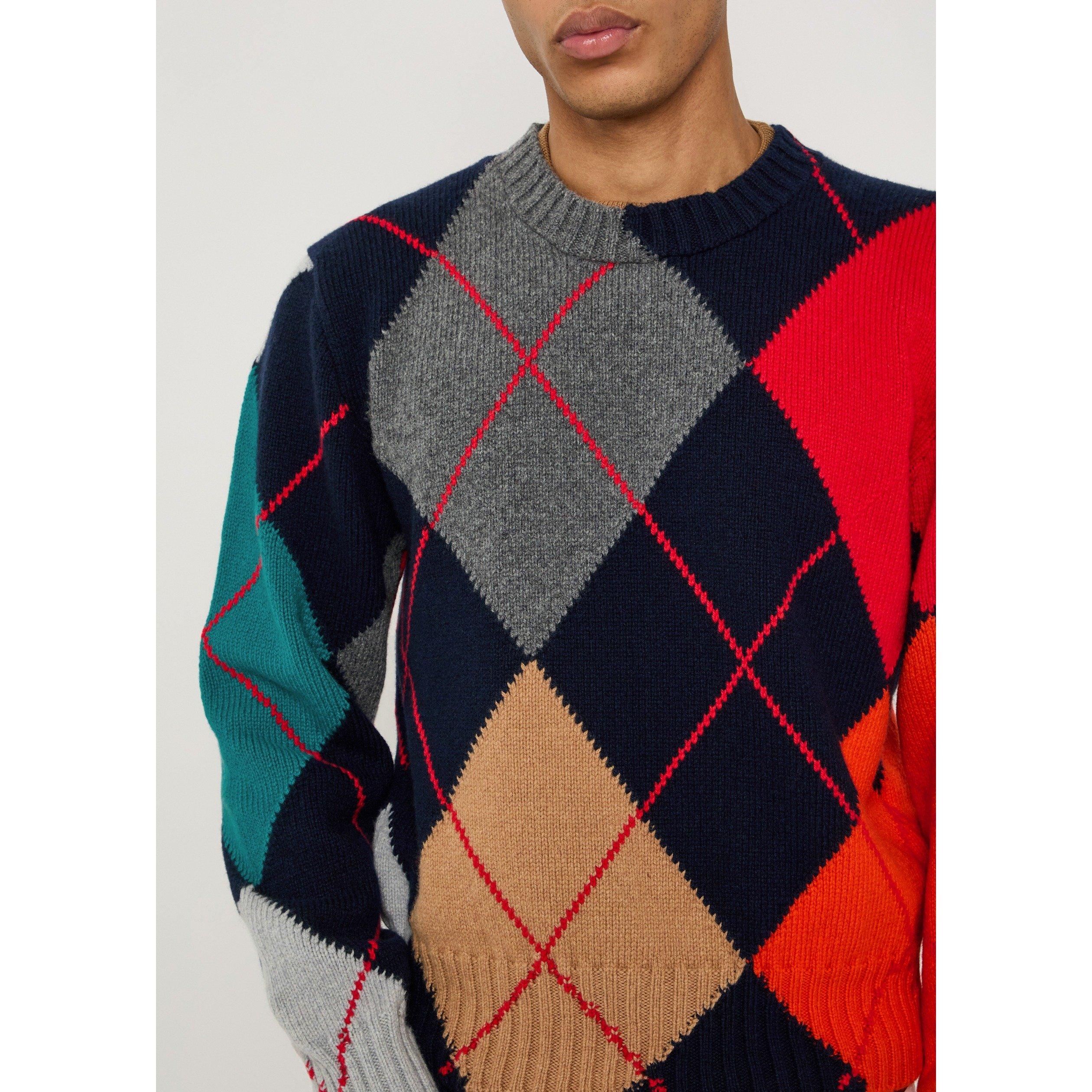 NAVY - JW Anderson - Men's Pringle Wool Crew-Neck Jumper - 4