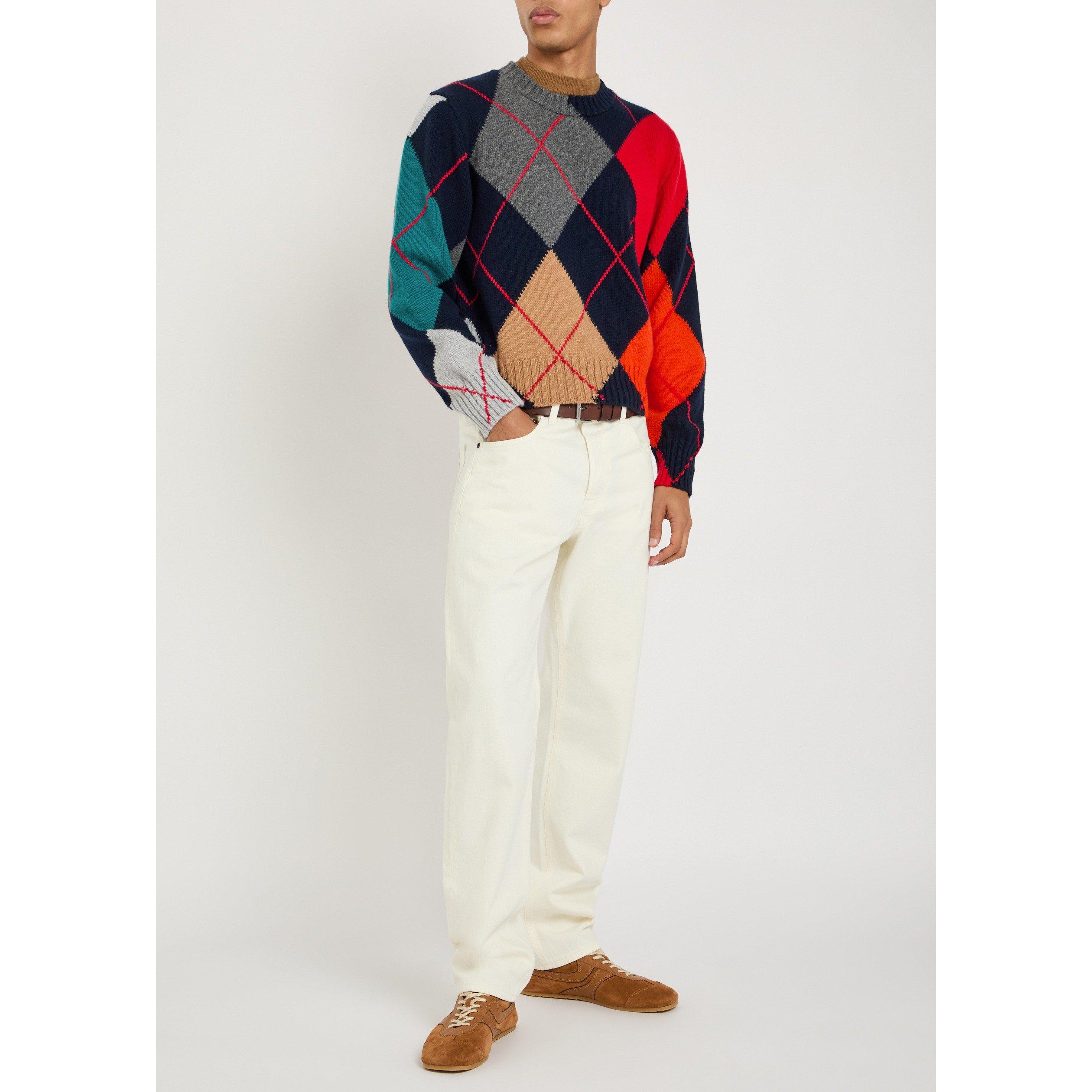 NAVY - JW Anderson - Men's Pringle Wool Crew-Neck Jumper - 5