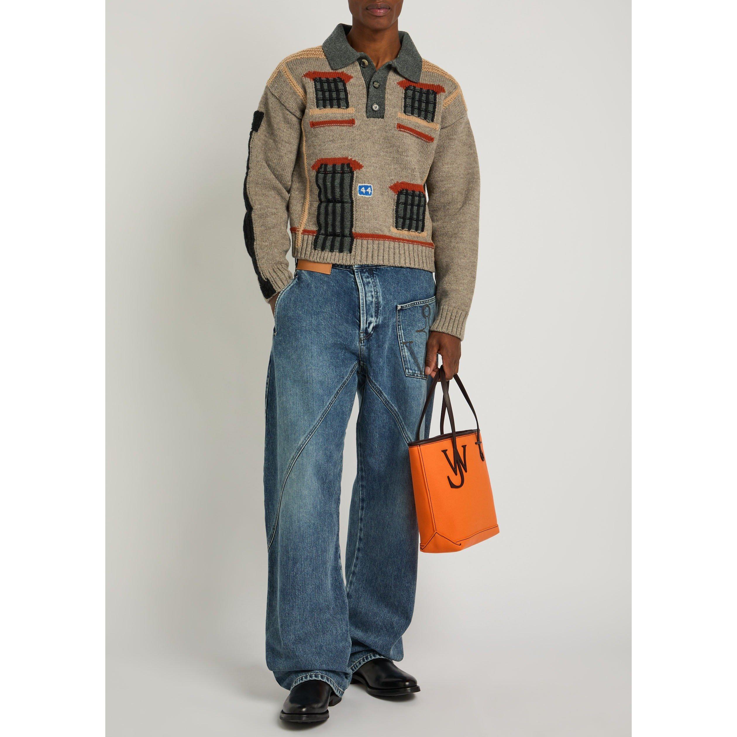 BEIGE - JW Anderson - Men's House Wool Polo Jumper - 5