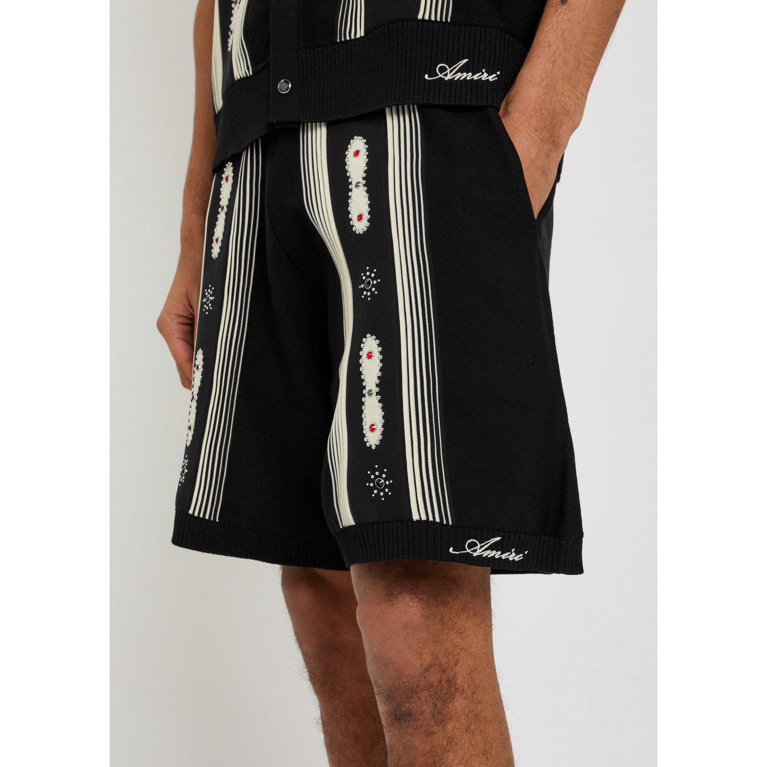 BLACK - Amiri - AMIRI STUD STRIPE SHORT - 4