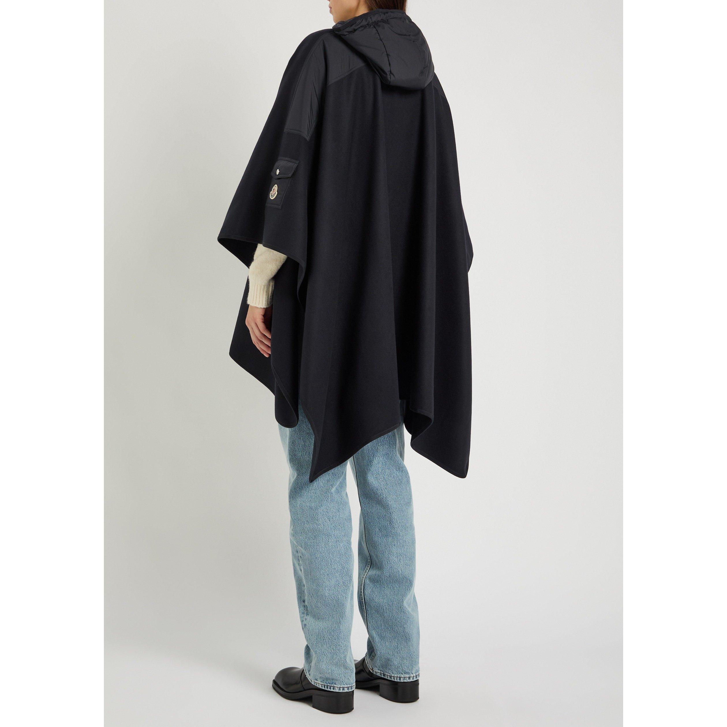 BLACK - Moncler - Women's Wool Loose-Fit Cape - 3