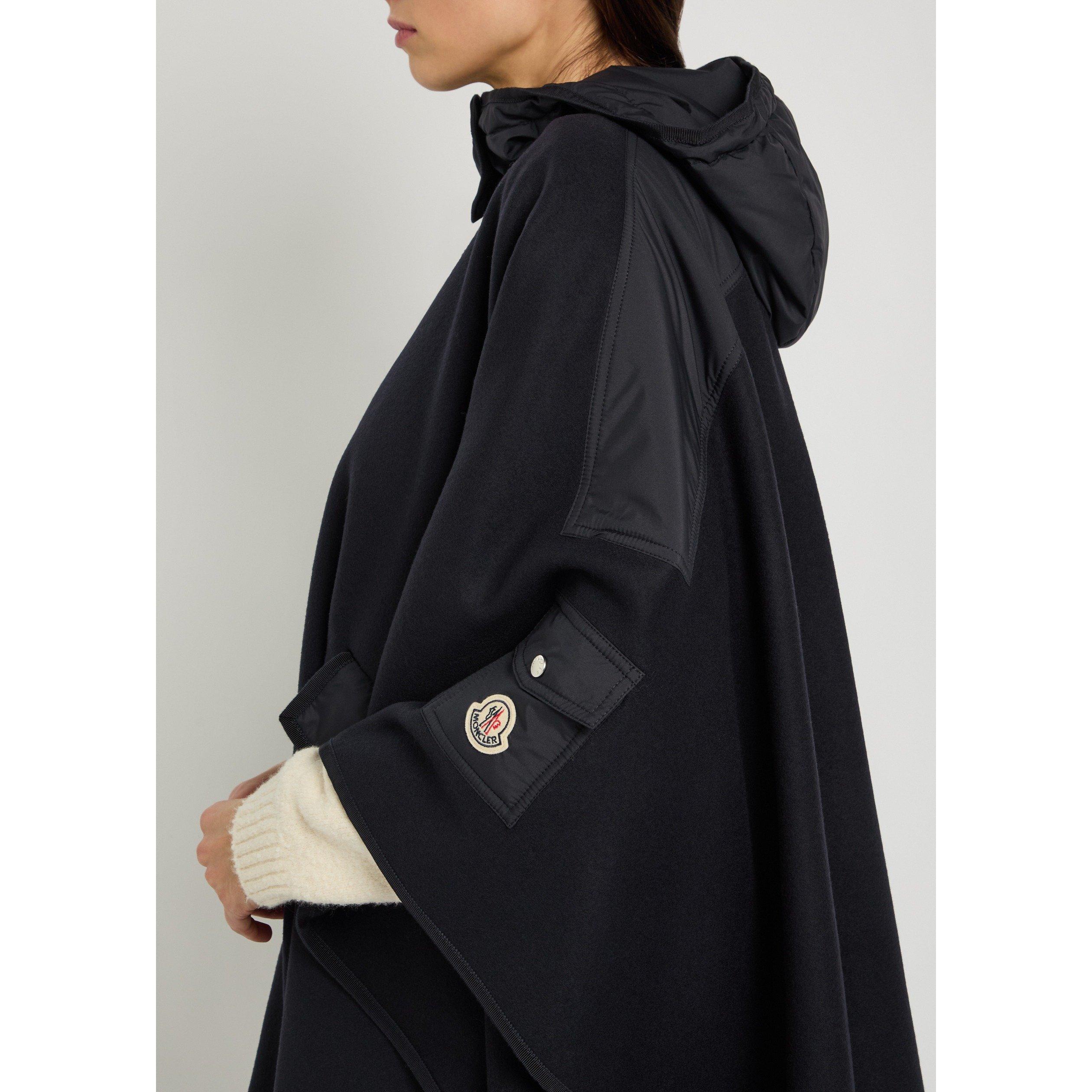 BLACK - Moncler - Women's Wool Loose-Fit Cape - 4