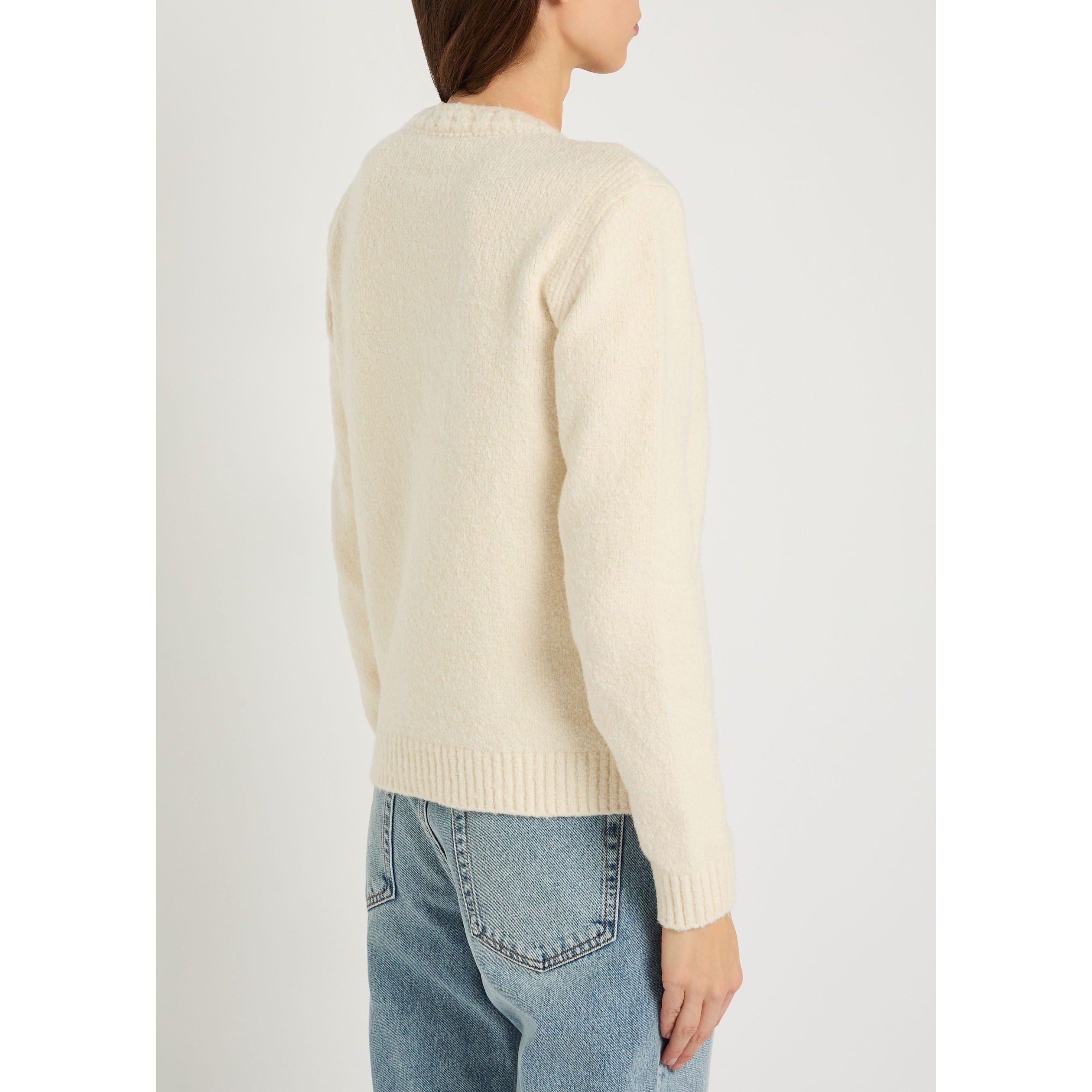CREAM - Moncler - Women's Cotton Crew-Neck Jumper - 3