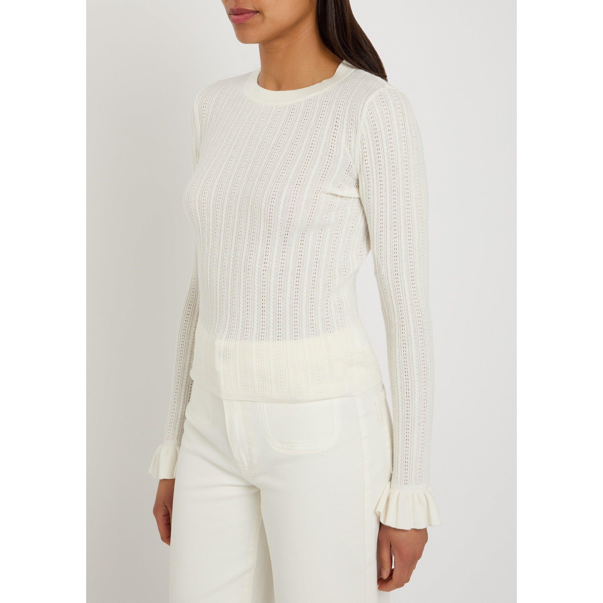 WHITE - Paige - Women's Ophelia Cotton Long-Sleeve Slim-Fit Crew-Neck Jumper - 2