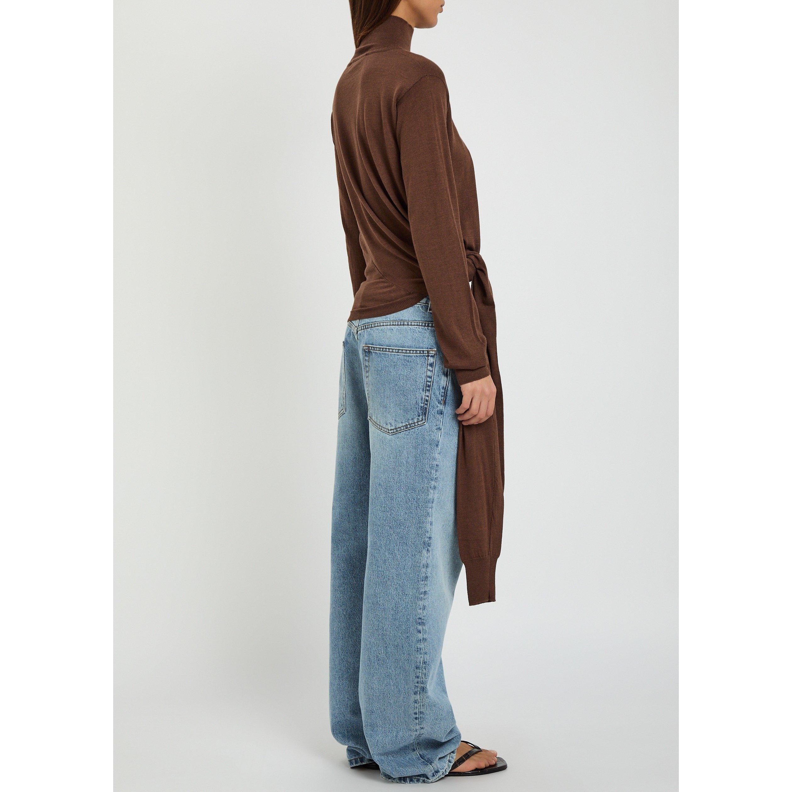 BROWN - Rohe - Women's 4-Sleeved Wool Turtle-Neck Jumper - 3