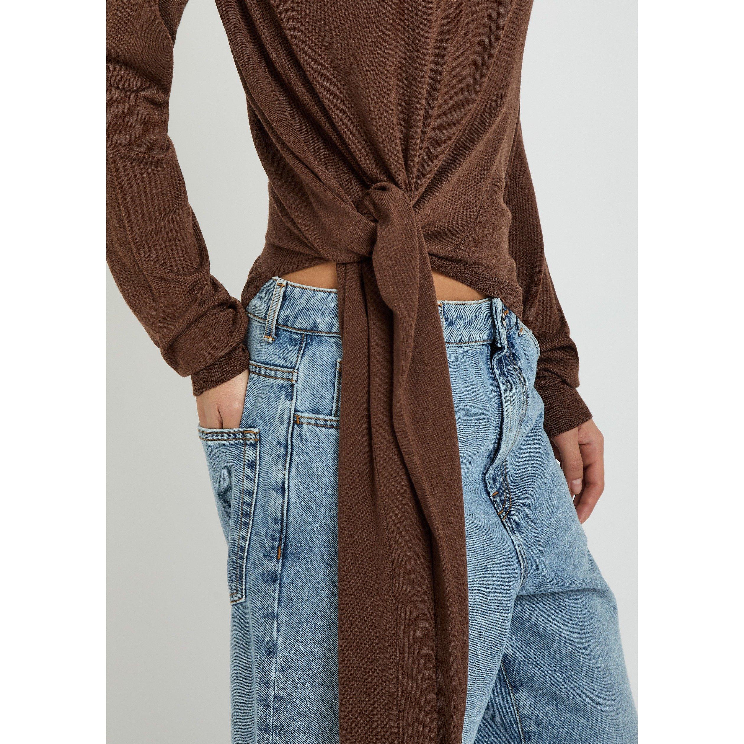 BROWN - Rohe - Women's 4-Sleeved Wool Turtle-Neck Jumper - 4