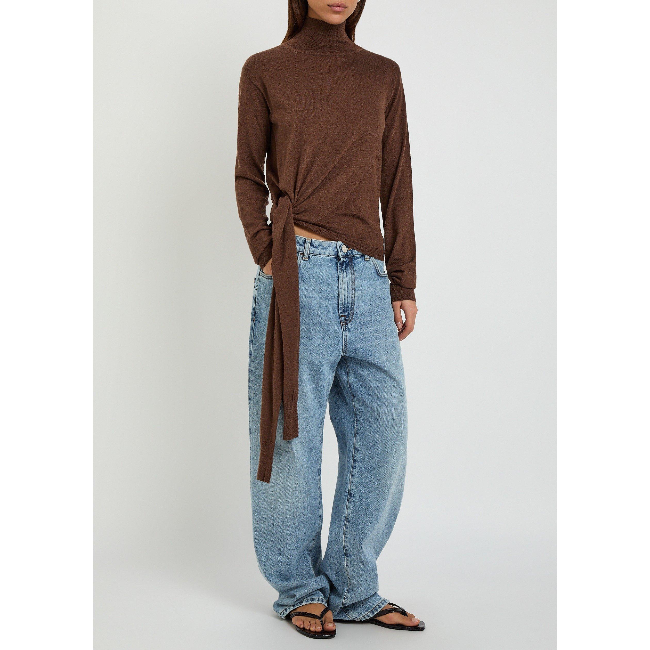 BROWN - Rohe - Women's 4-Sleeved Wool Turtle-Neck Jumper - 5