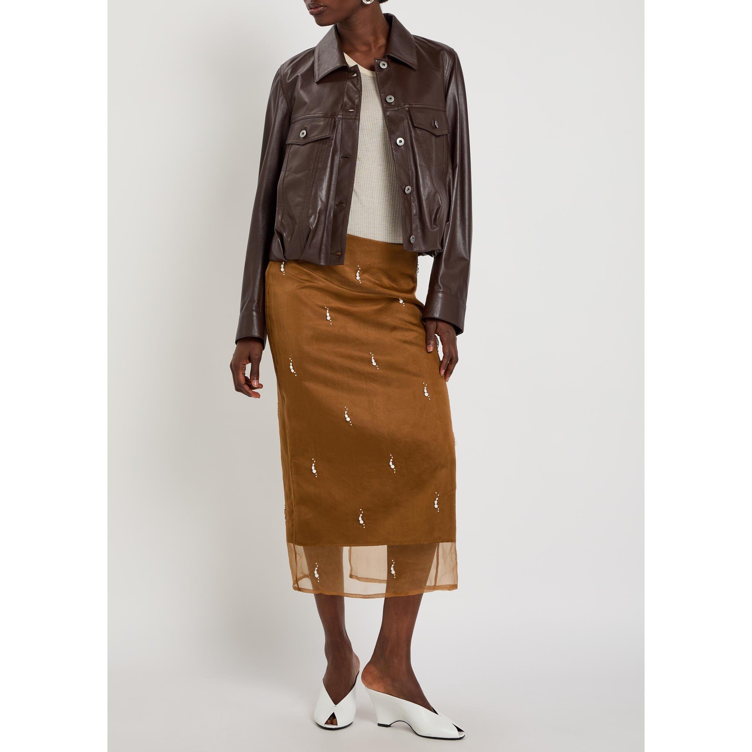 BORDEAUX - Rohe - Pearl embellished organza skir - 5