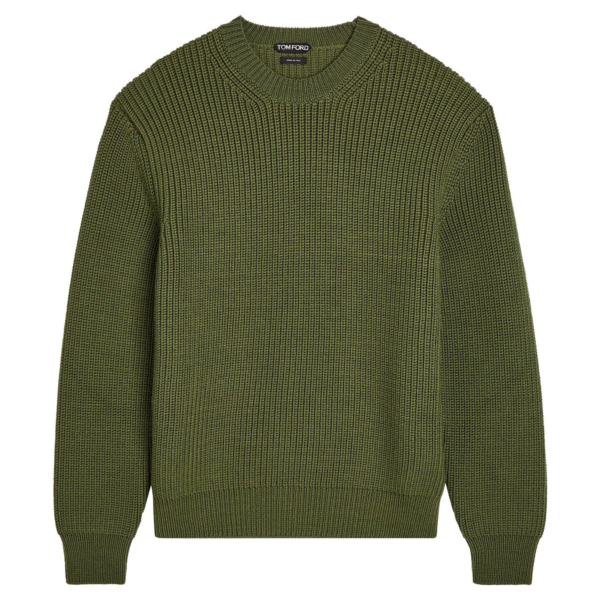OLIVE - Tom Ford - TF MERINO HALF CARDIGAN STITCH - 1