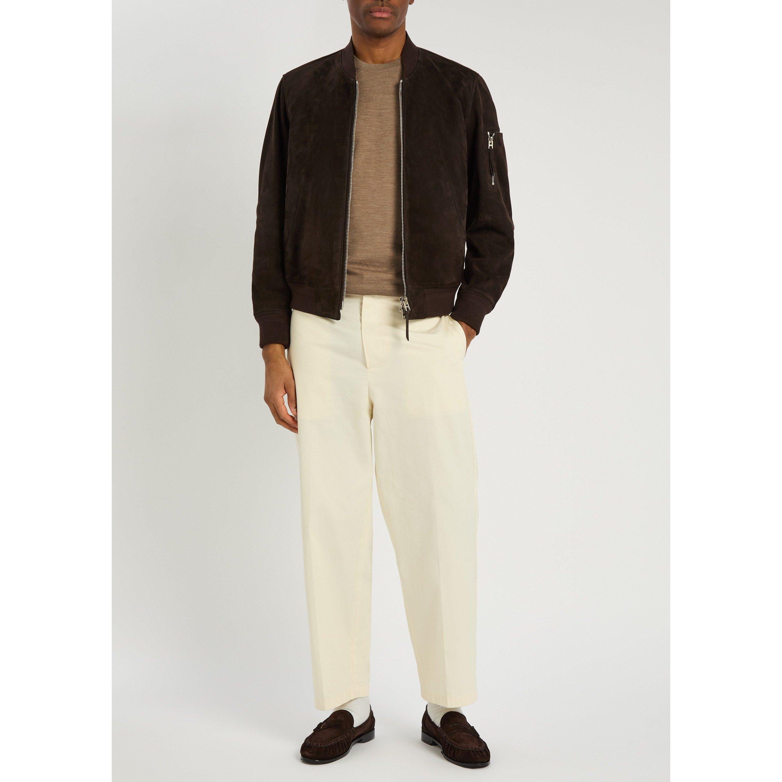 TAUPE - Tom Ford - Men's Wool Long-Sleeve Crew-Neck Jumper - 5