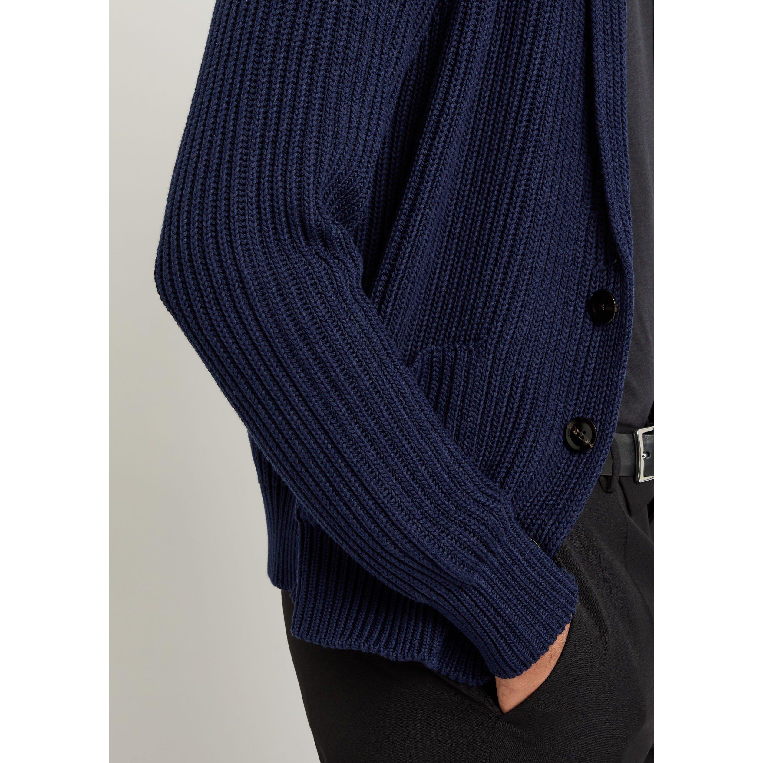 NAVY - Tom Ford - Men's Cotton Shawl-Collar Relaxed-Fit Cardigan - 4