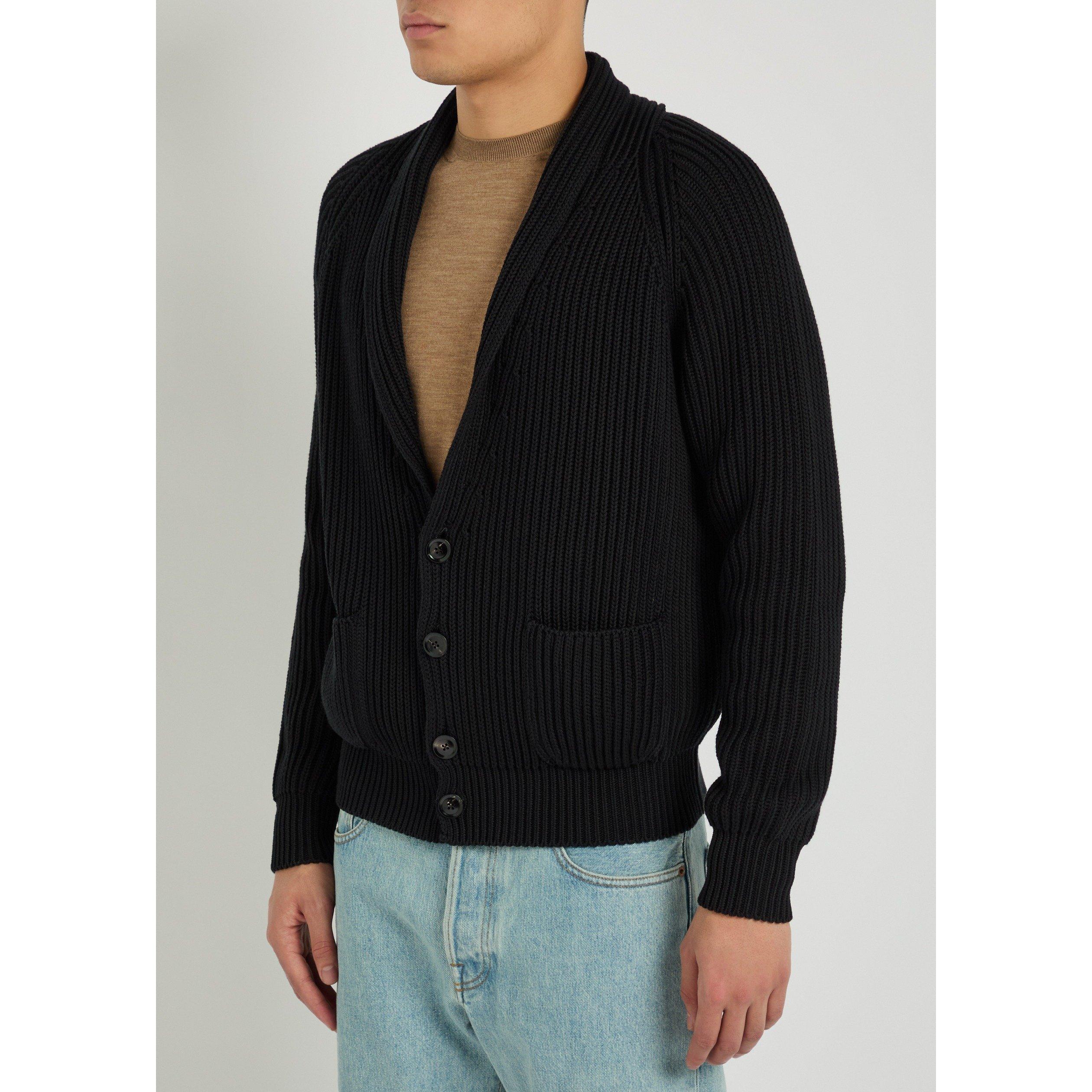 BLACK - Tom Ford - Men's Shawl-Collar Cotton Cardigan - 2