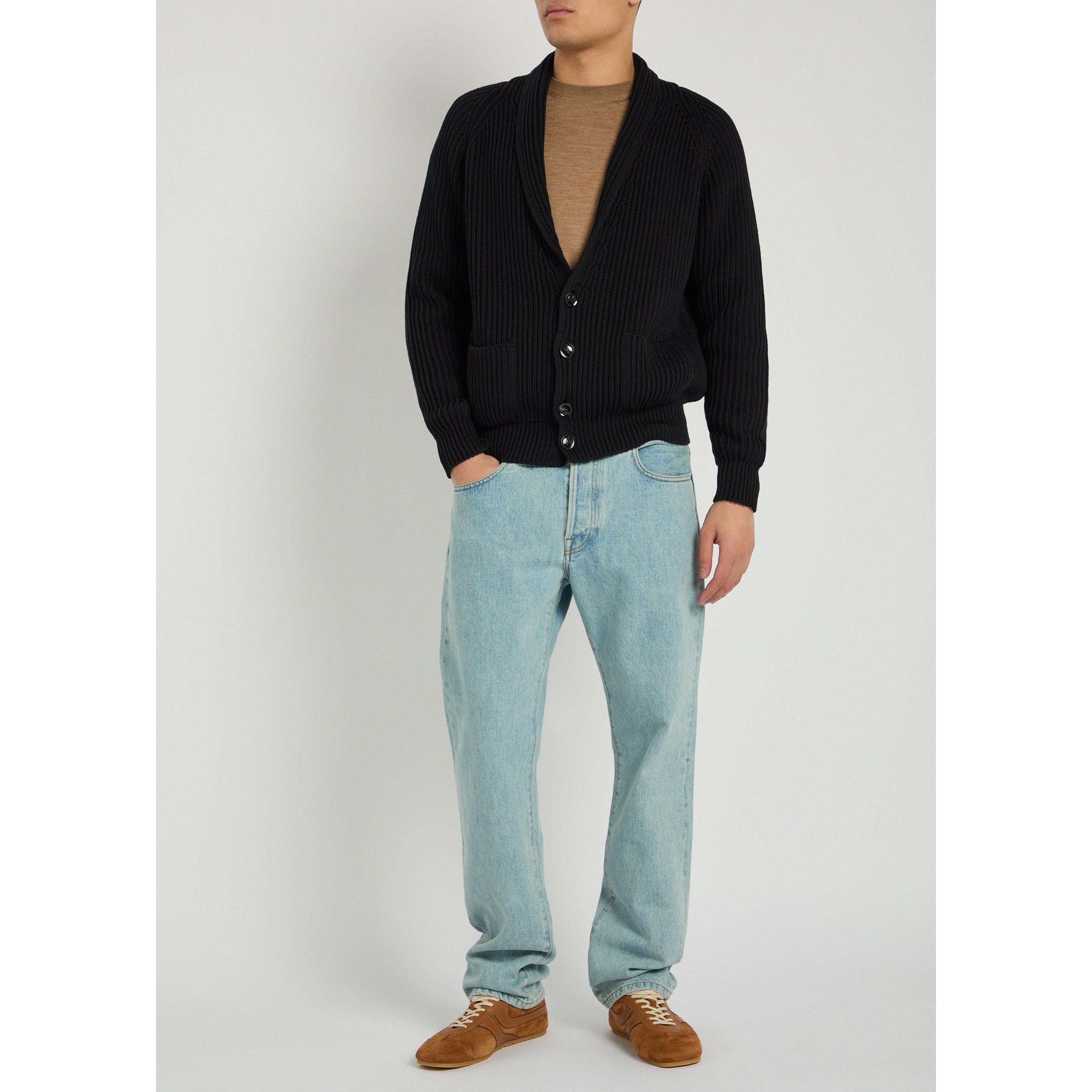 BLACK - Tom Ford - Men's Shawl-Collar Cotton Cardigan - 5
