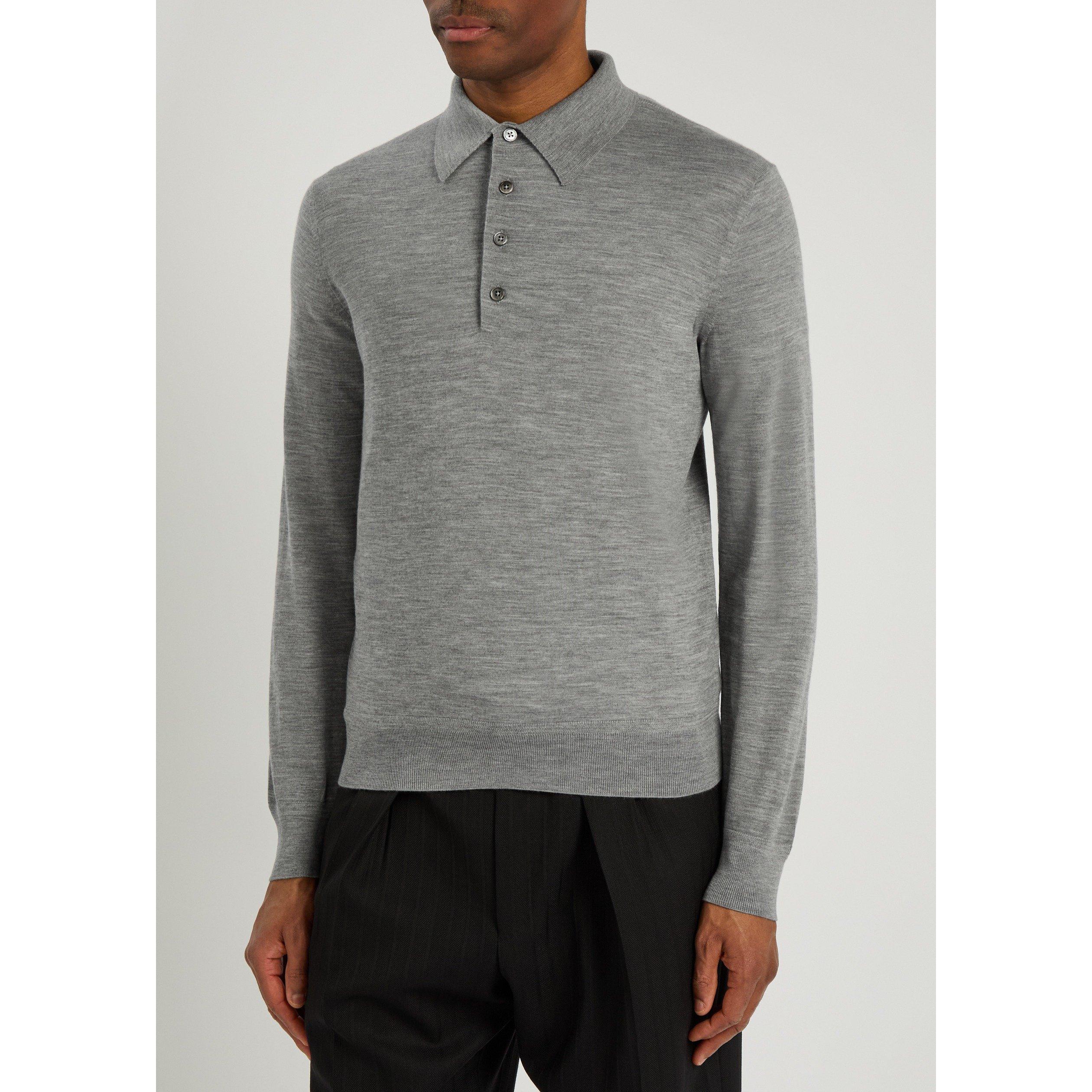 GREY - Tom Ford - TF WOOL LS POLO - 2