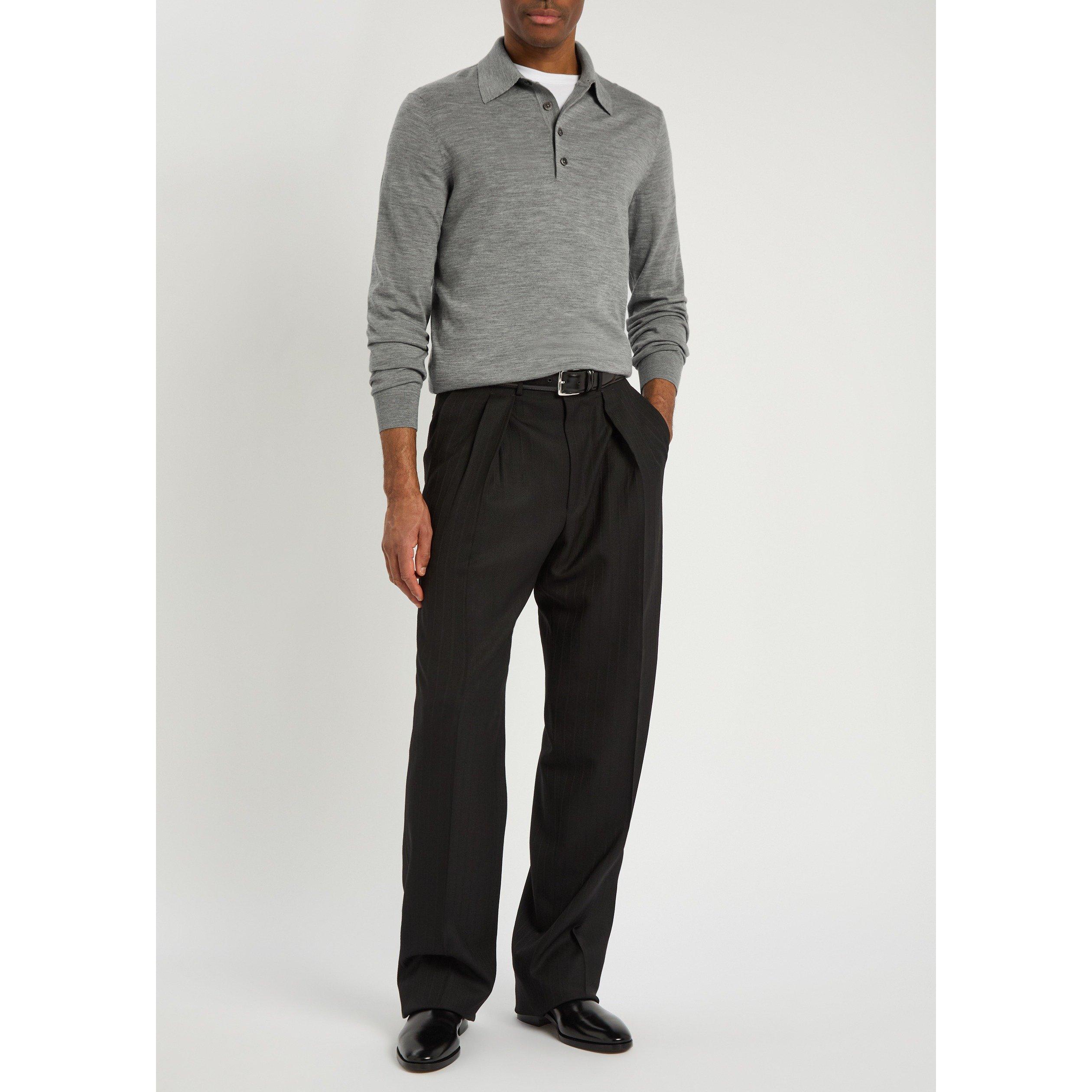 GREY - Tom Ford - TF WOOL LS POLO - 5