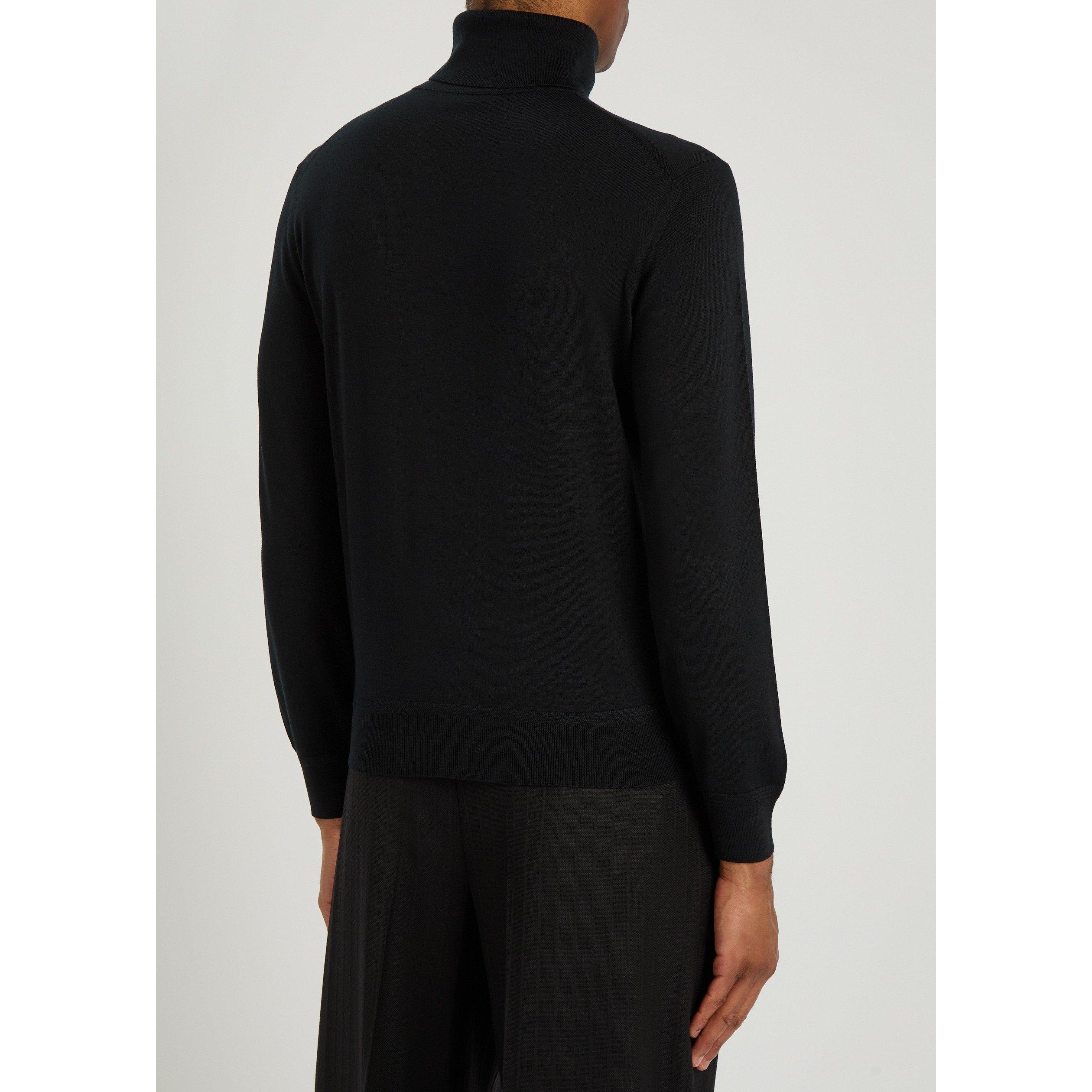 BLACK - Tom Ford - Men's Wool Slim-Fit Roll-Neck Jumper - 3