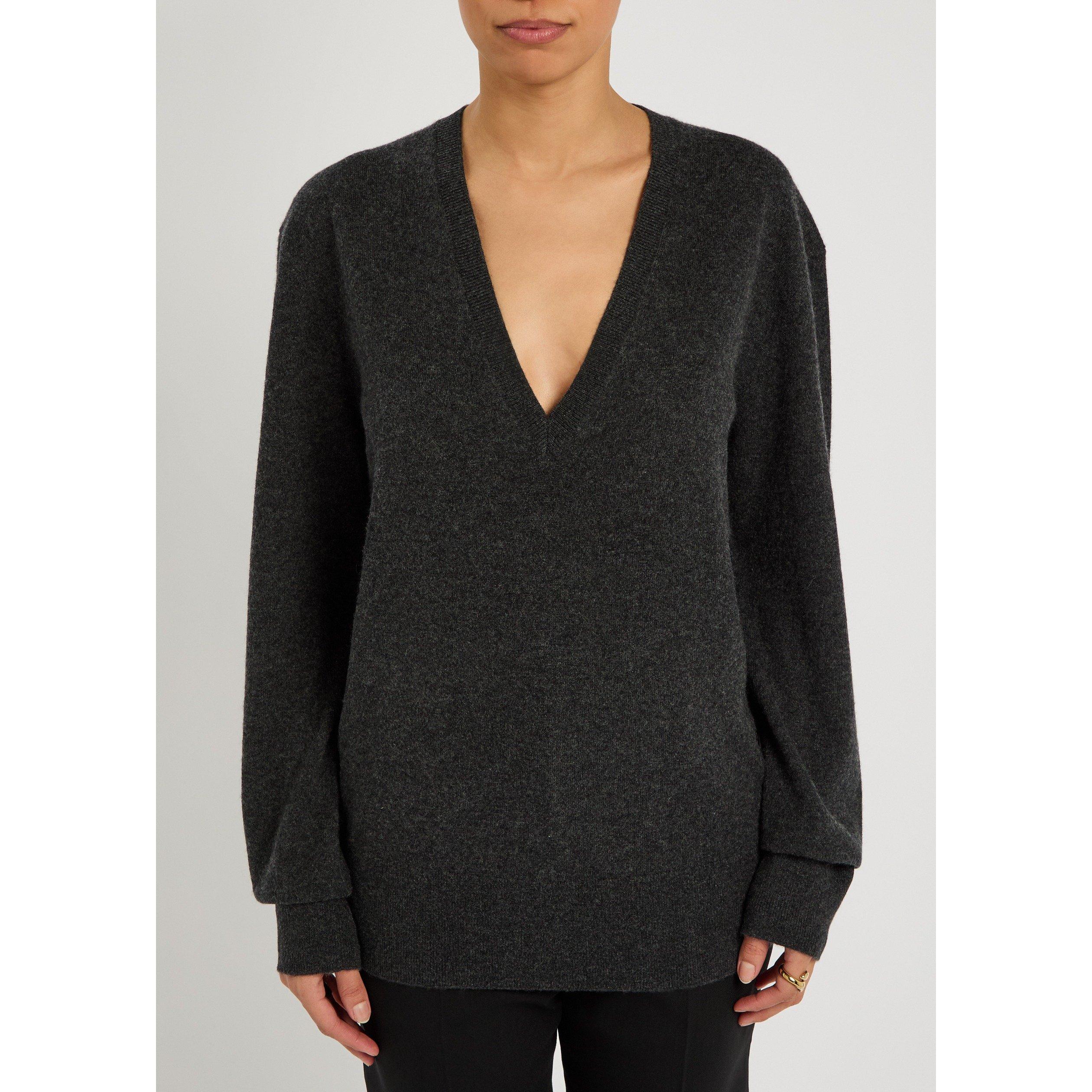 CHARCOAL - Toteme - Cashmere V-neck knit09 - 2