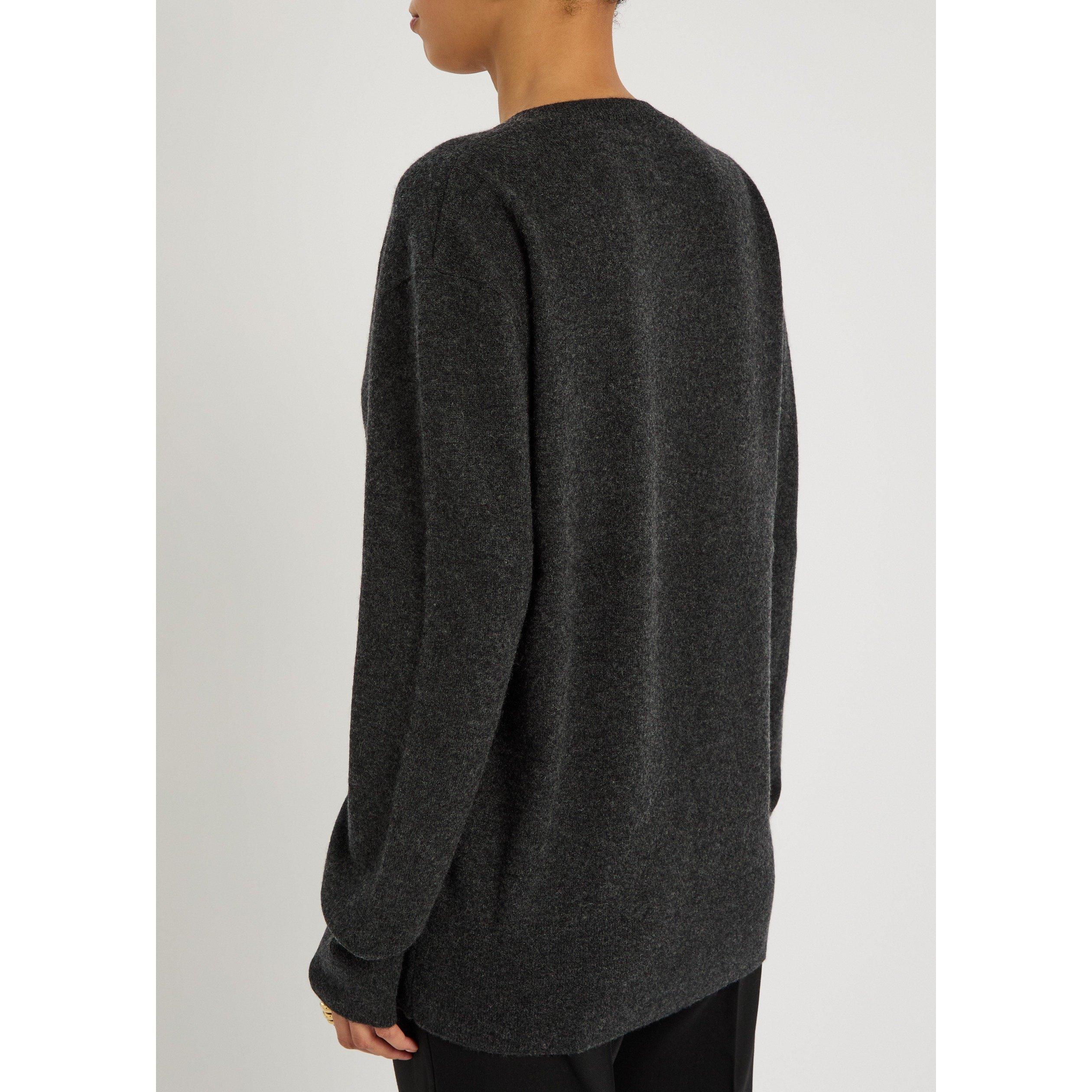 CHARCOAL - Toteme - Cashmere V-neck knit09 - 3