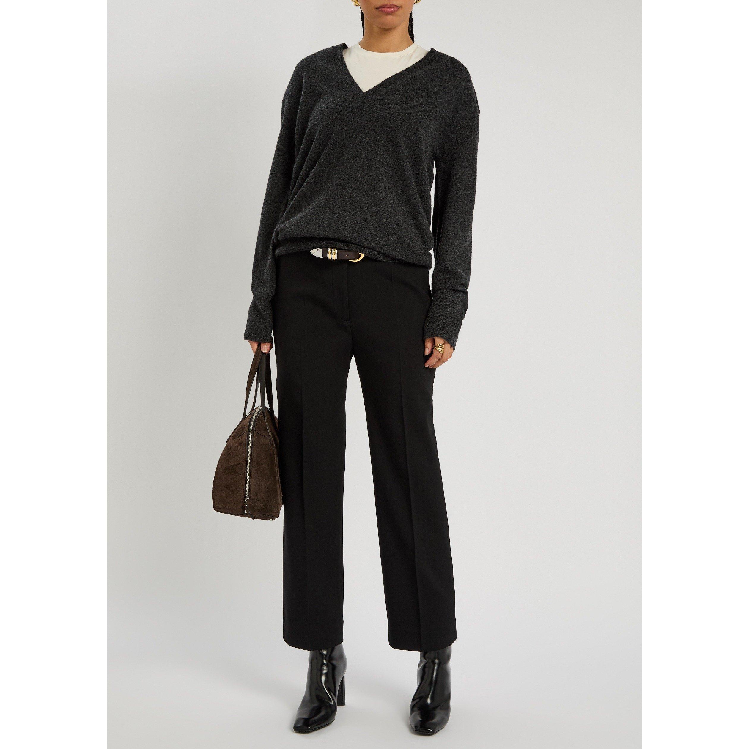 CHARCOAL - Toteme - Cashmere V-neck knit09 - 5