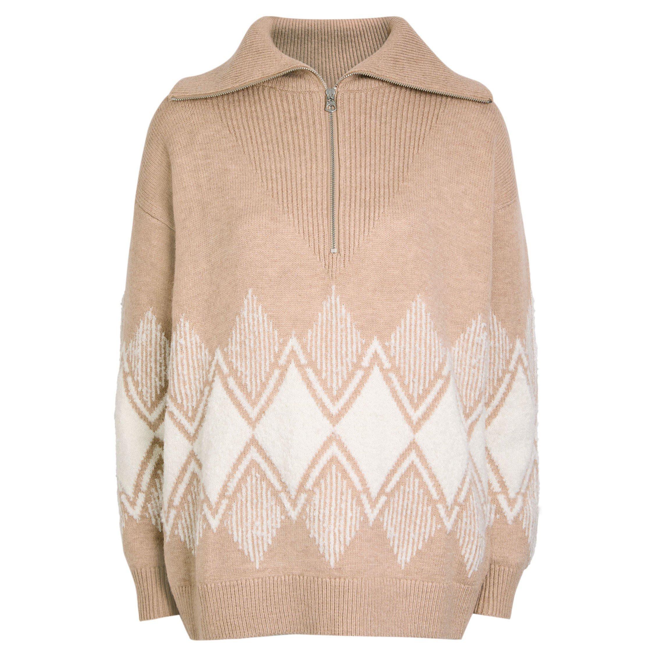 LIGHT BROWN - Varley - SW Betty Jacquard Half Zip