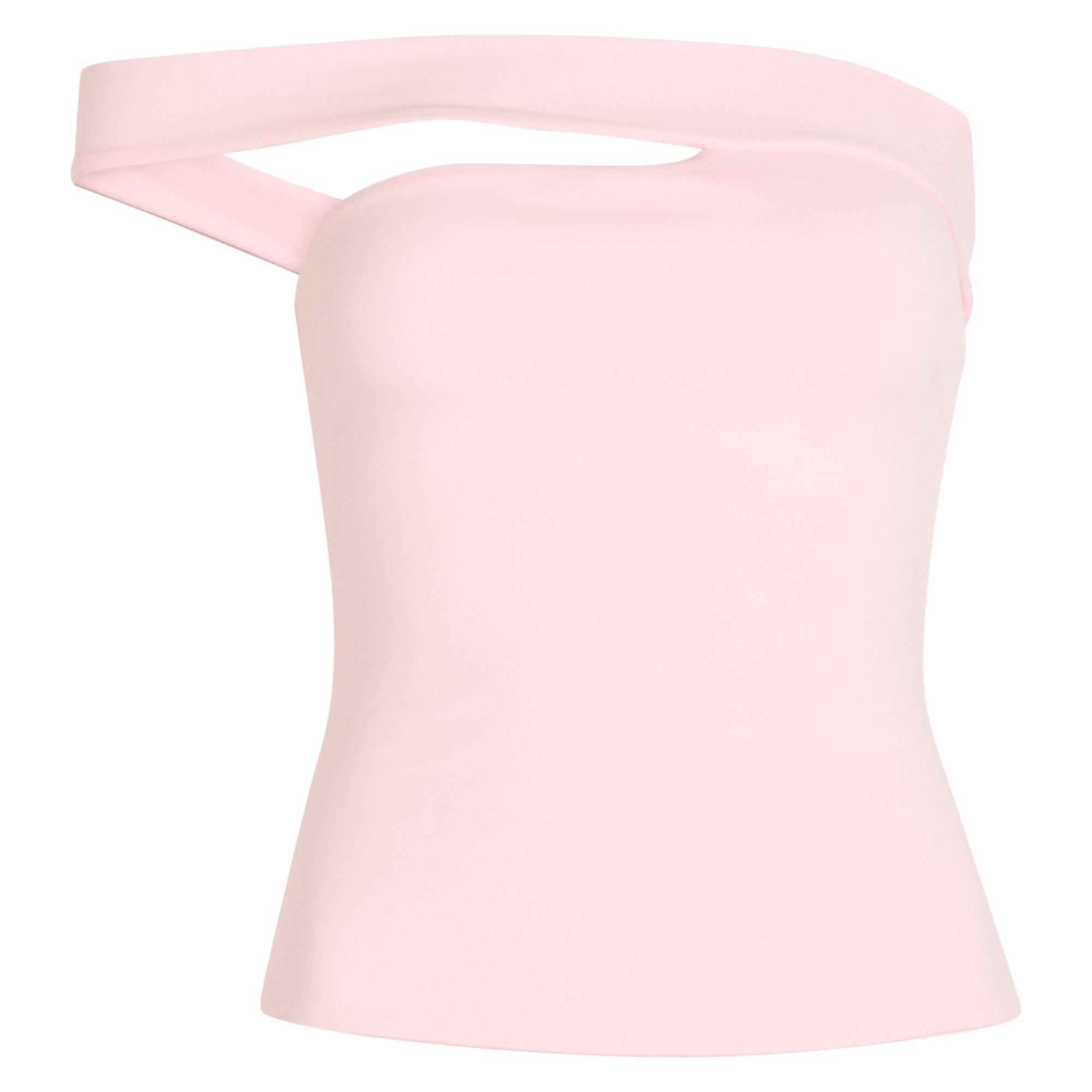 PINK - SKIMS - COTT JERSEY ASYMMERTICAL TOP