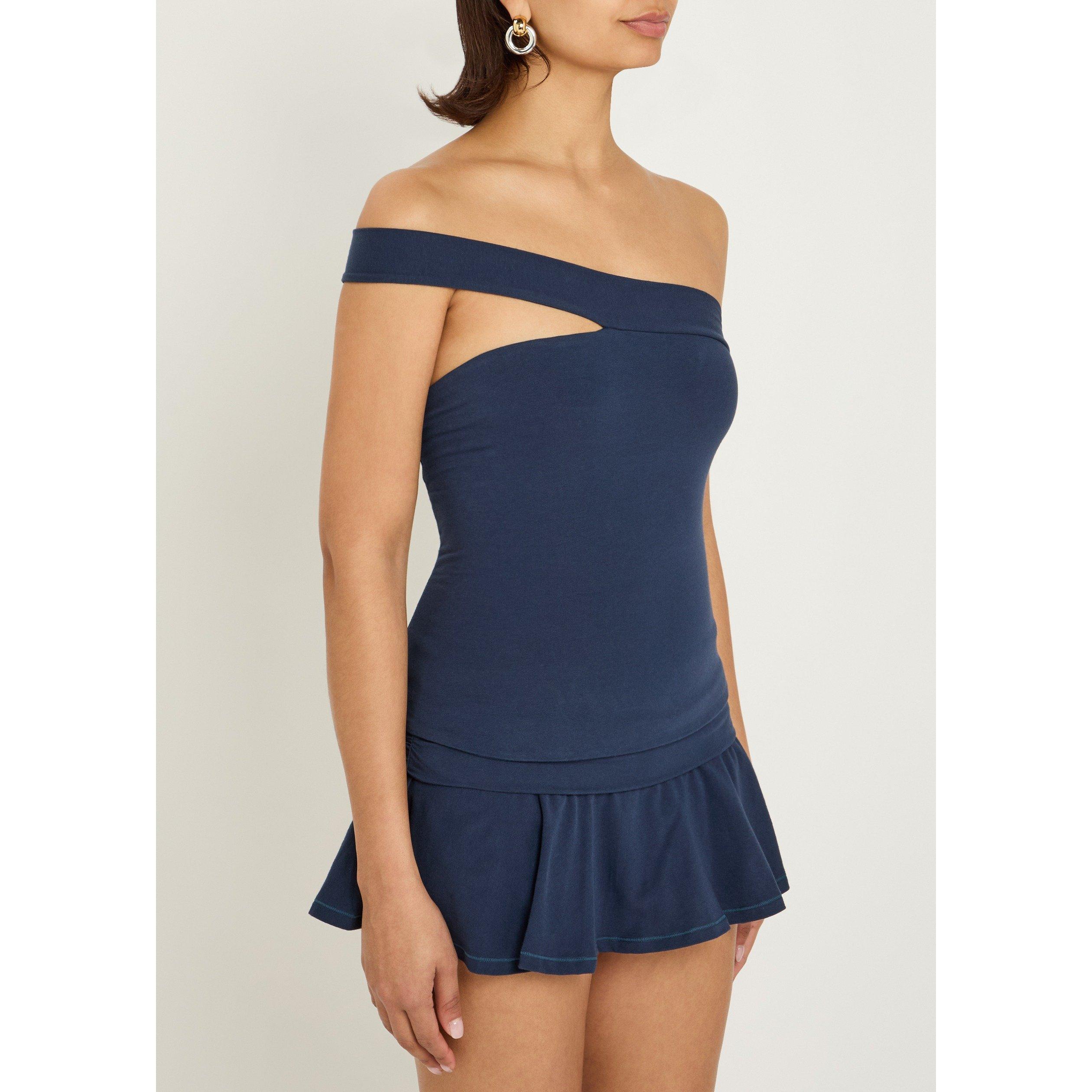 NAVY - SKIMS - COTT JERSEY ASYMMERTICAL TOP - 2