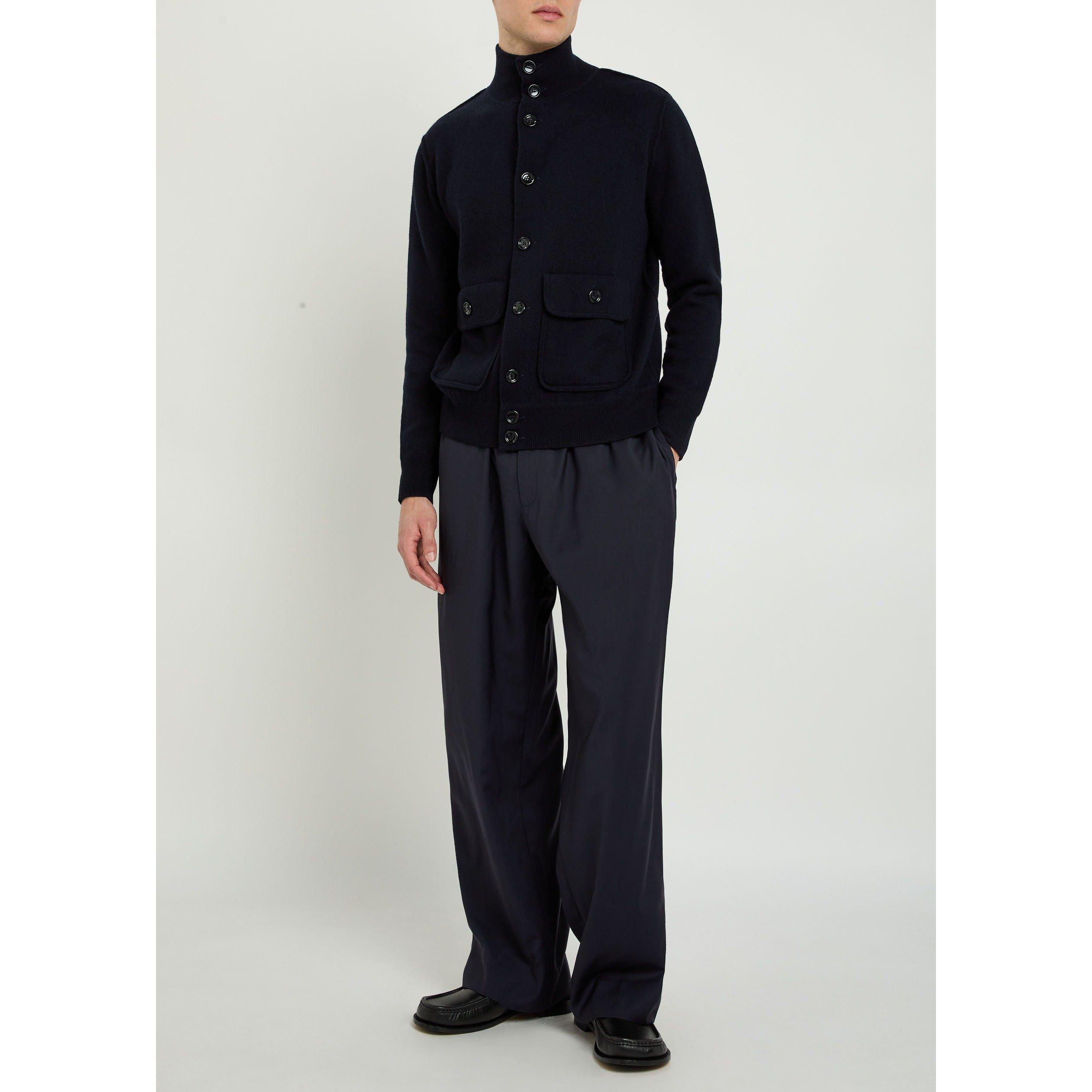 BLACK - Allude - ALLUDE JKT KNIT MOCK NECK - 5